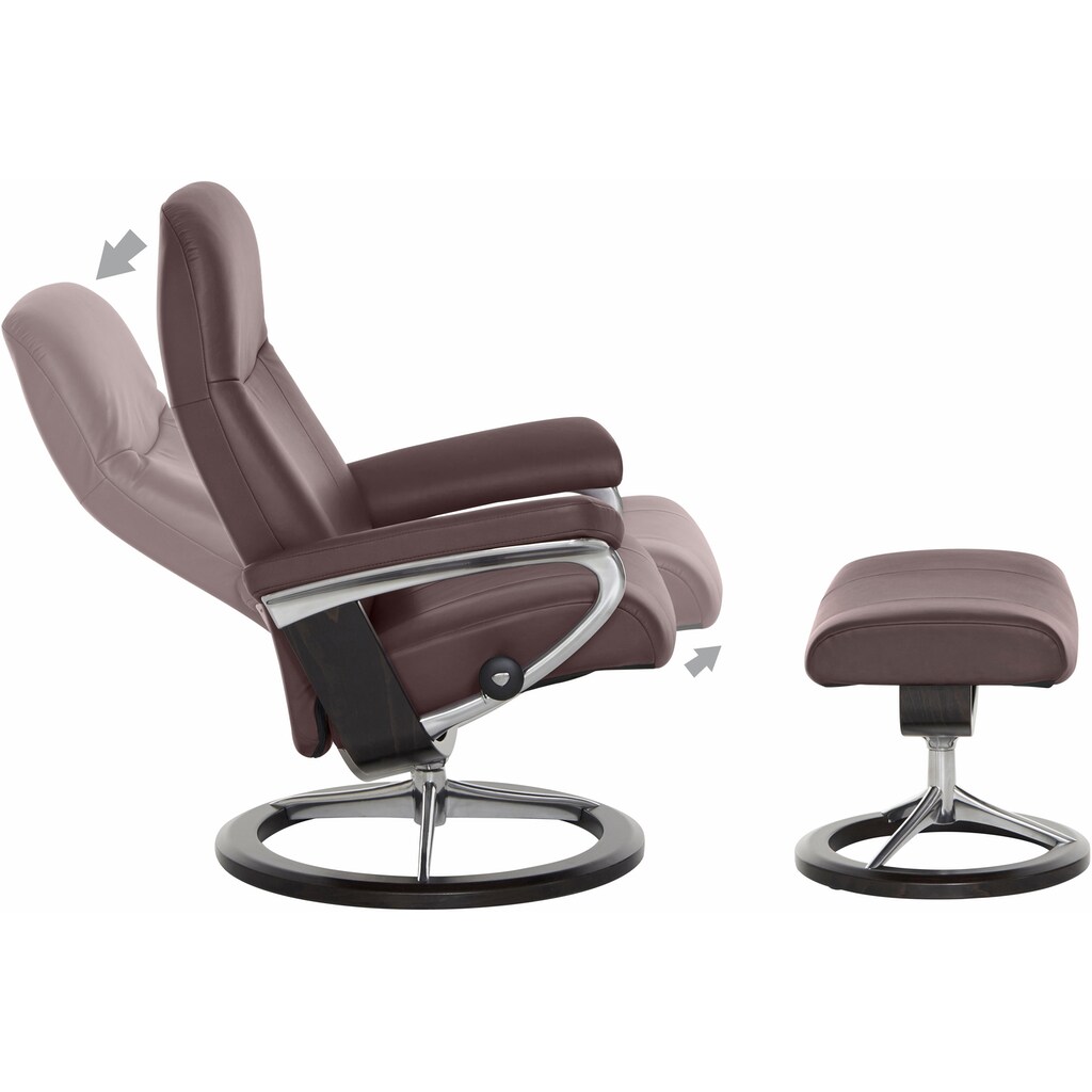 Stressless® Relaxsessel »Garda«, (Set, Relaxsessel mit Hocker), mit Hocker, mit Signature Base, Größe L, Gestell Wenge