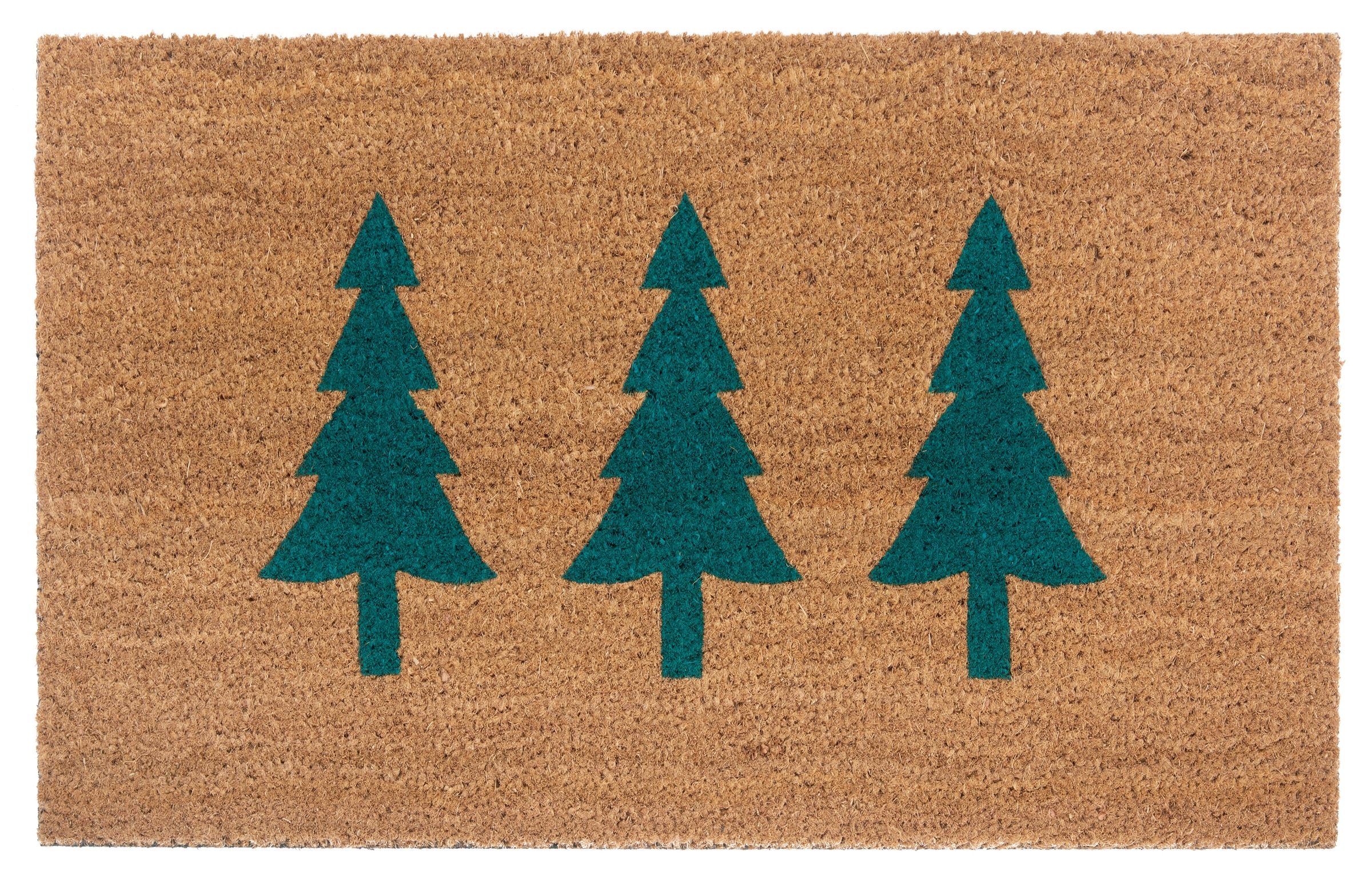 Fußmatte HANSE HOME, B:75cm H:15mm L:45cm, grün, Kokos, Außenbereich, Teppiche, "Mix Mats Kokos Pine Trees, Türmatte", Weihnachten, Schmutzfangmatte,