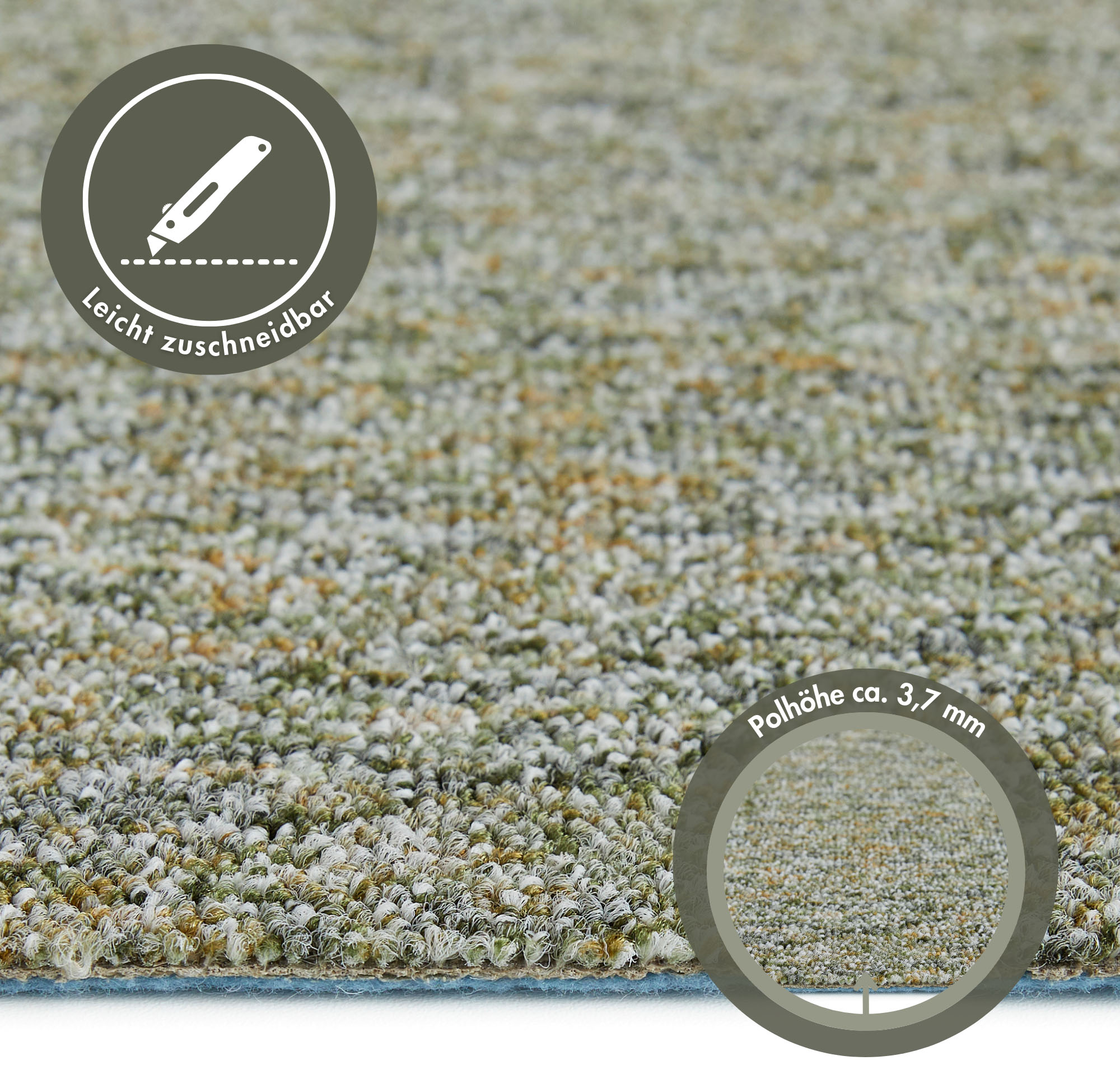 Thumbnail - Andiamo Teppichboden "Gambia, Feinschlinge, Gesamthöhe 7,2 mm, Made in Belgium" rechteckig 7,2 mm Höhe meliert, Breite 4...