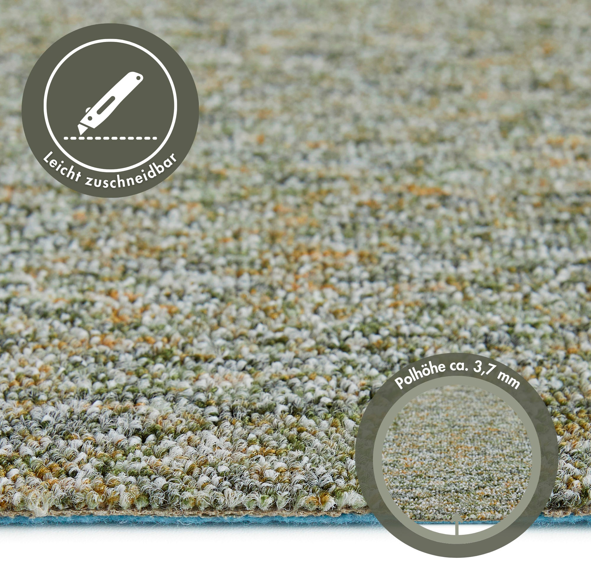 Thumbnail - Andiamo Teppichboden "Gambia, Feinschlinge, Gesamthöhe 7,2 mm, Made in Belgium" rechteckig meliert, Breite 400 cm oder 5...