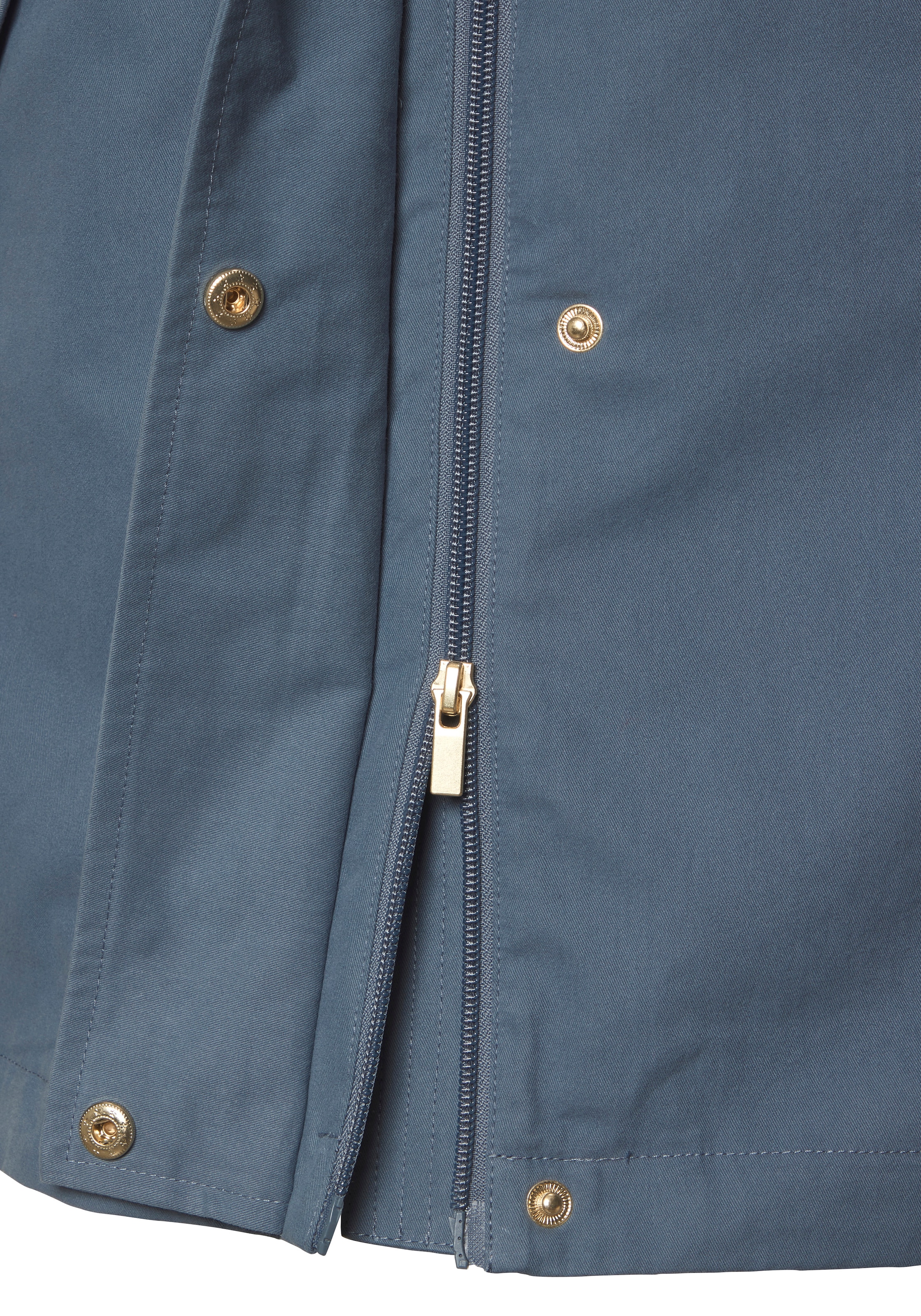 French Connection Outdoorjacke mit Kapuze Saumschlitz mit Druckknöpfen auf der Rückseite
