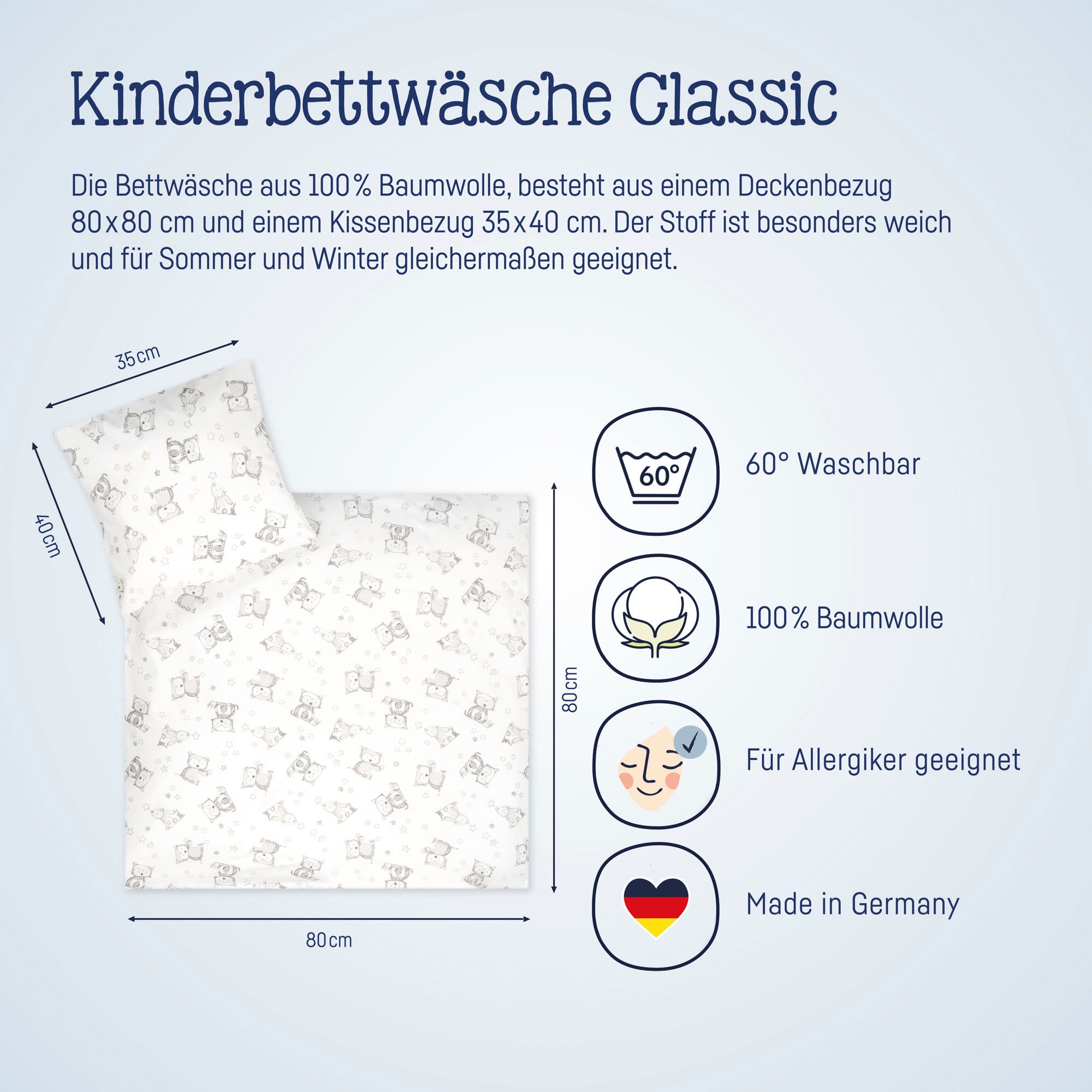 Julius Zöllner Kinderbettwäsche "Häschen und Eule" 2 Stk. mit Hasen und Eul günstig online kaufen