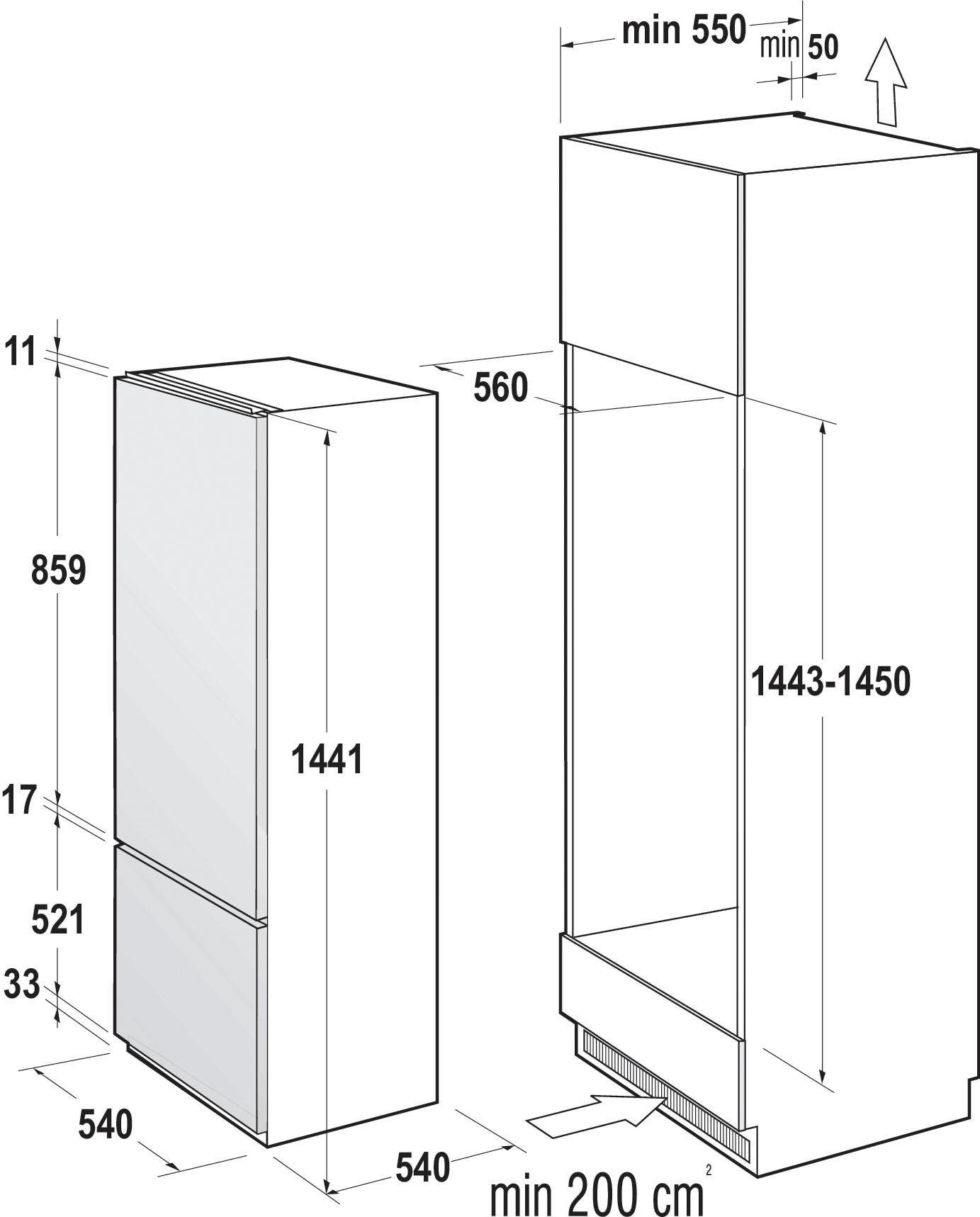GORENJE Einbaukühlgefrierkombination »RKI4151P1«