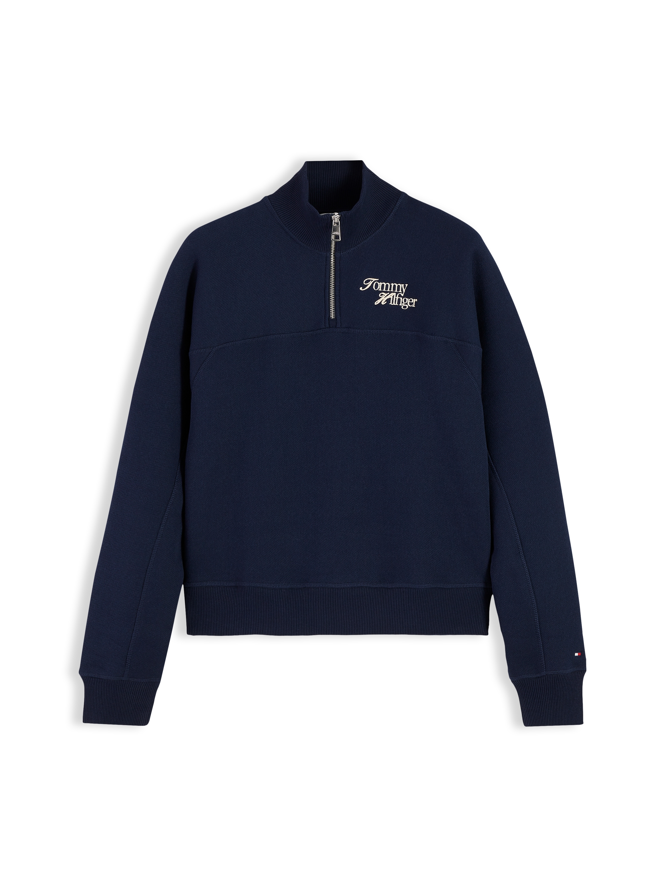 Tommy Hilfiger Sweatshirt »SCRIPT REG MK-NK HALF ZIP SWT«, Baumwollmischung

