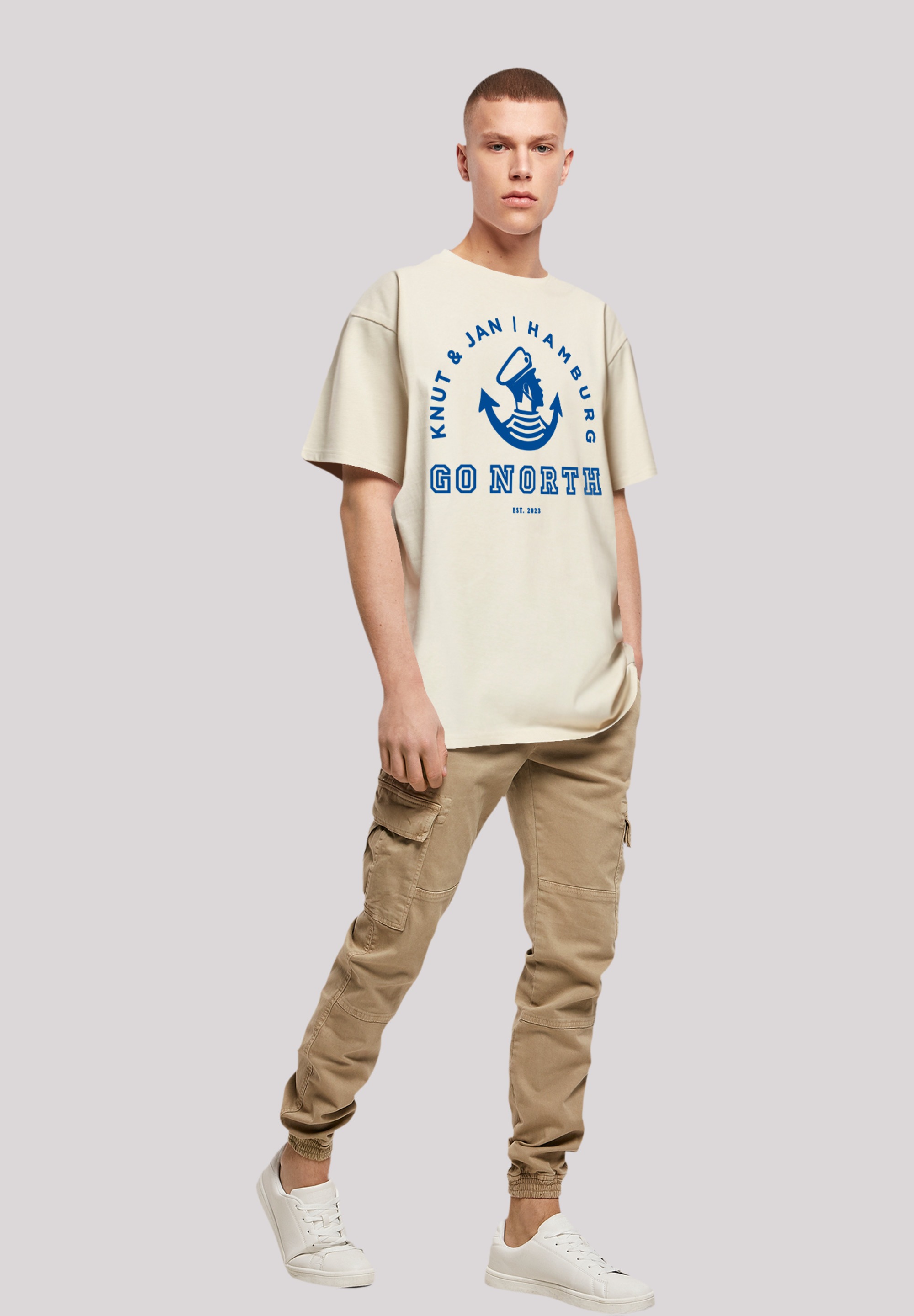 F4NT4STIC T-Shirt »Go North Knut Jan Hamburg Knut Jan Hamburg«, Print