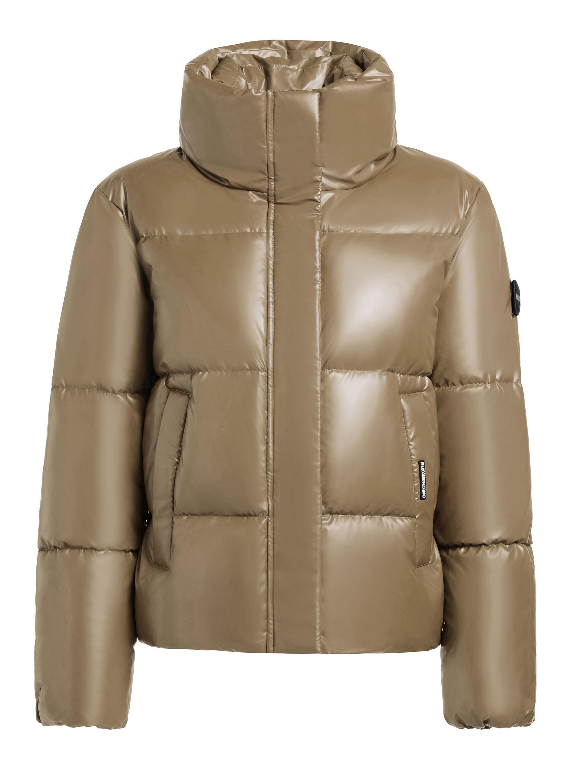 khujo Winterjacke »Rinja2 Shiny« ohne Kapuze Schimmernde Winter Steppjacke mit doppeltem Kragen
