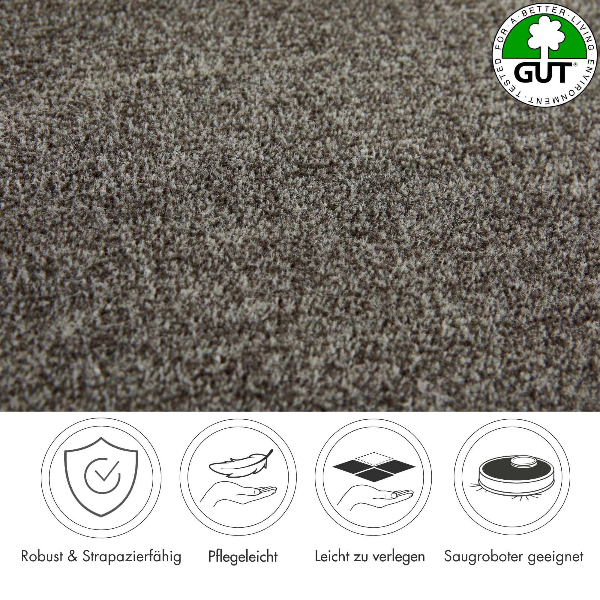 Andiamo Teppichboden »Catania, Velours, Made in Belgium«, rechteckig, 7,5 mm Höhe, meliert, Breite 400 cm oder 500 cm, strapazierfähig & pflegeleicht