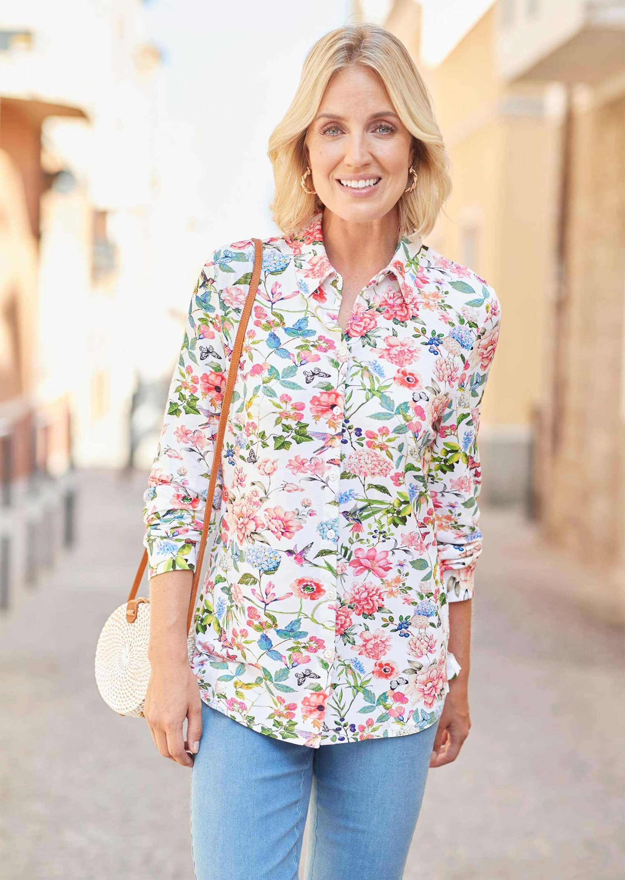 GOLDNER Hemdbluse »Ausdrucksstarke Jerseybluse mit Stretchanteil«