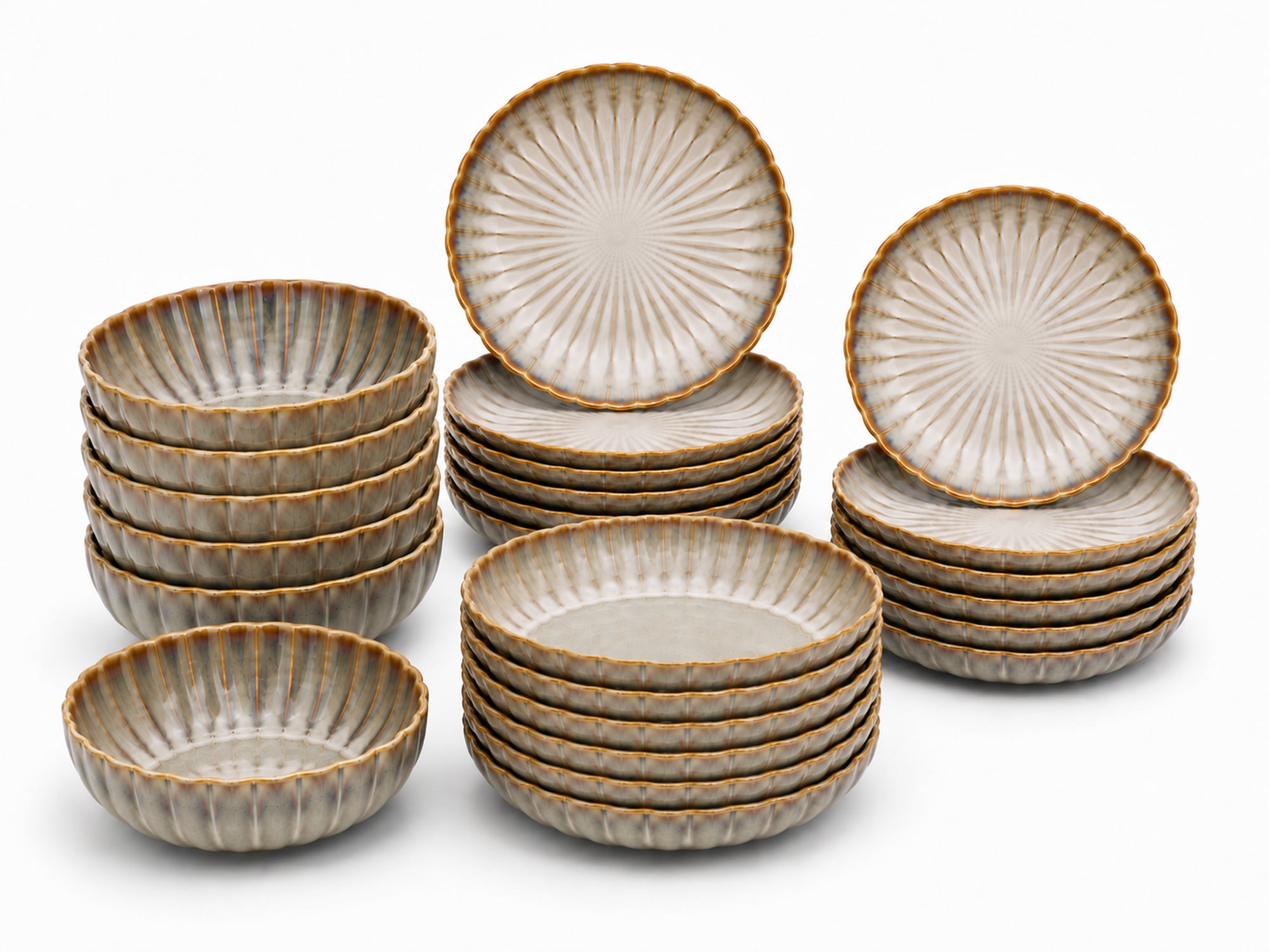 Cosy & Trendy Teller-Set "Astera, Geschirr-Set, 24-tlg." Steinzeug, für 6 Personen, rund, spülmaschinengeeignet