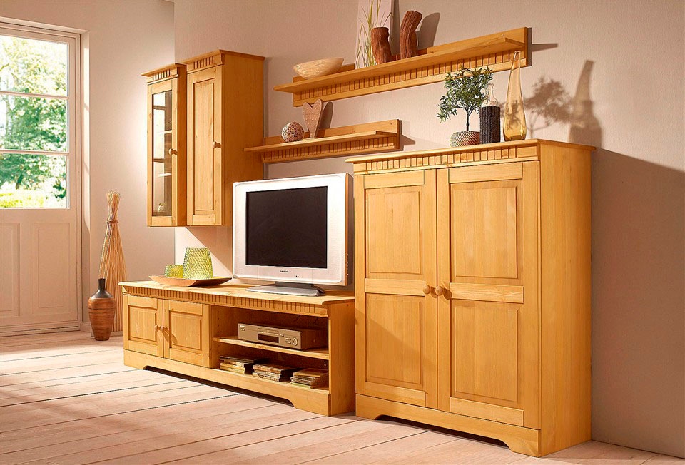 Home affaire Wohnwand Set, 4 Stk. tlg. Set aus: 2 Hängeschränken, Lowboard günstig online kaufen