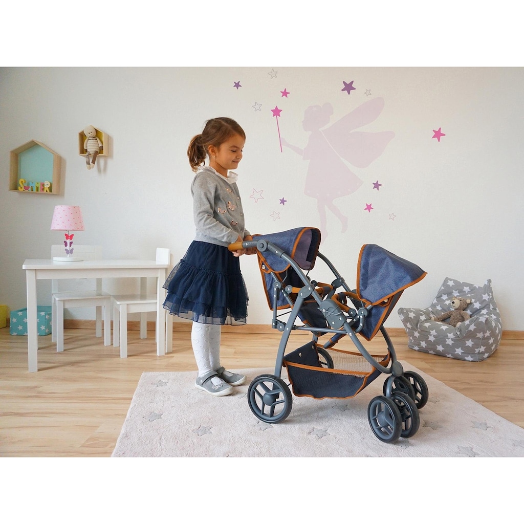 Knorrtoys® Puppen-Zwillingsbuggy »Milo - Dark Blue«