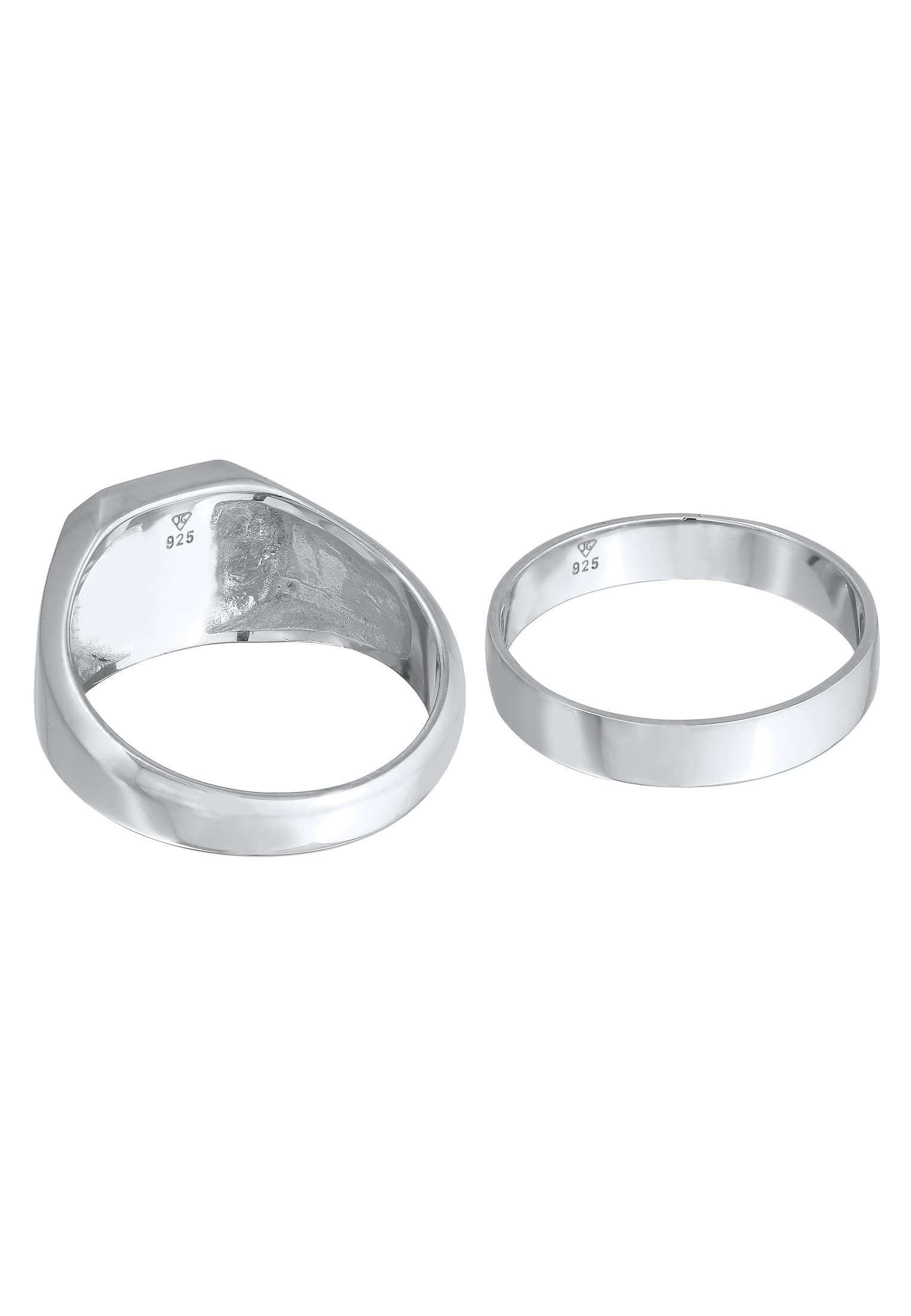 Kuzzoi Ring-Set »Kuzzoi Siegelring Bandring Set 925 Silber«