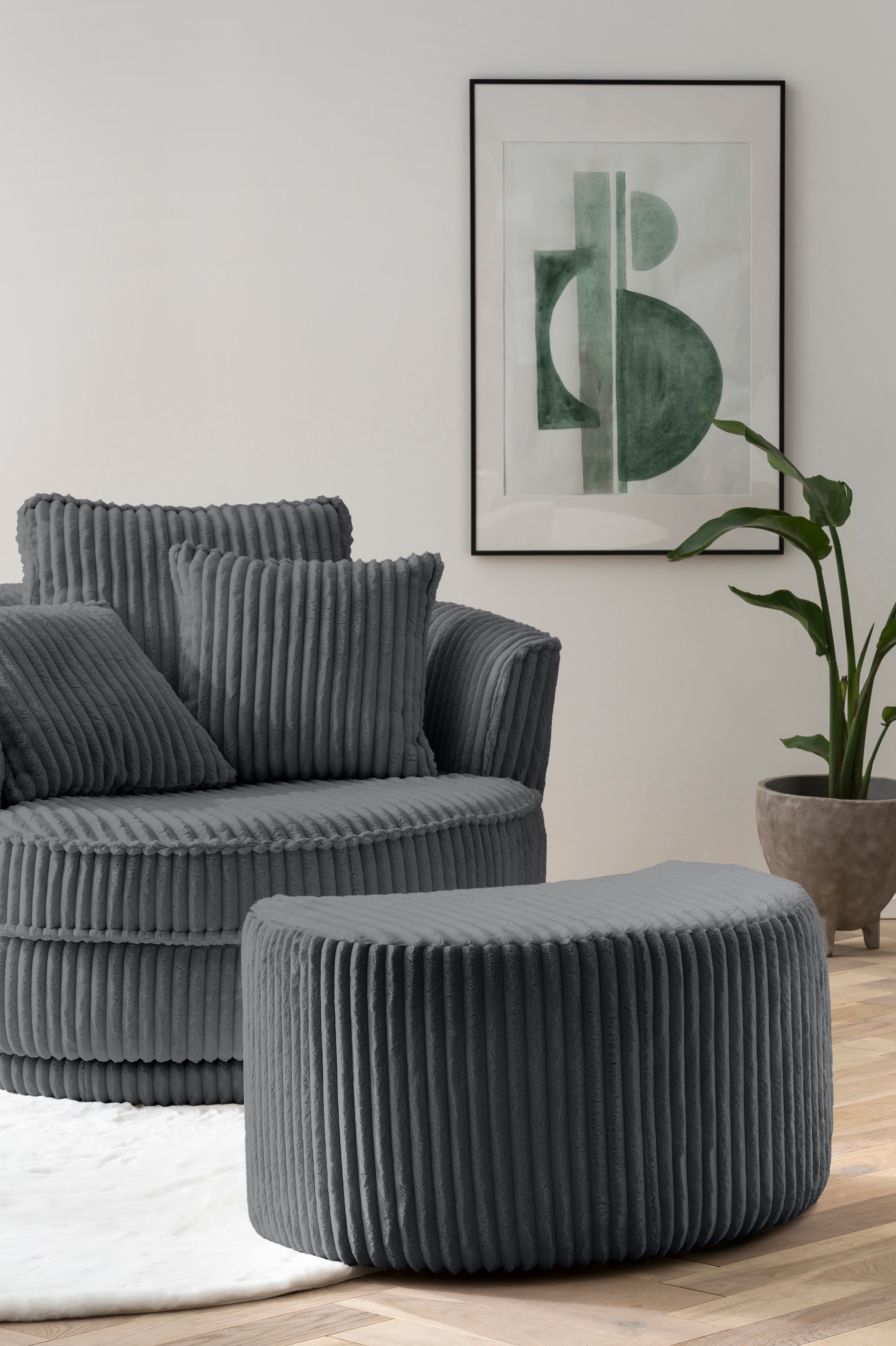 Home affaire Hocker »MAISIE Cord, passende Ergänzung Drehsessel« in 3 Farben