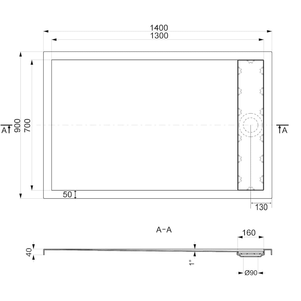 OTTOFOND Duschwanne »Plateau«, (3 St.)