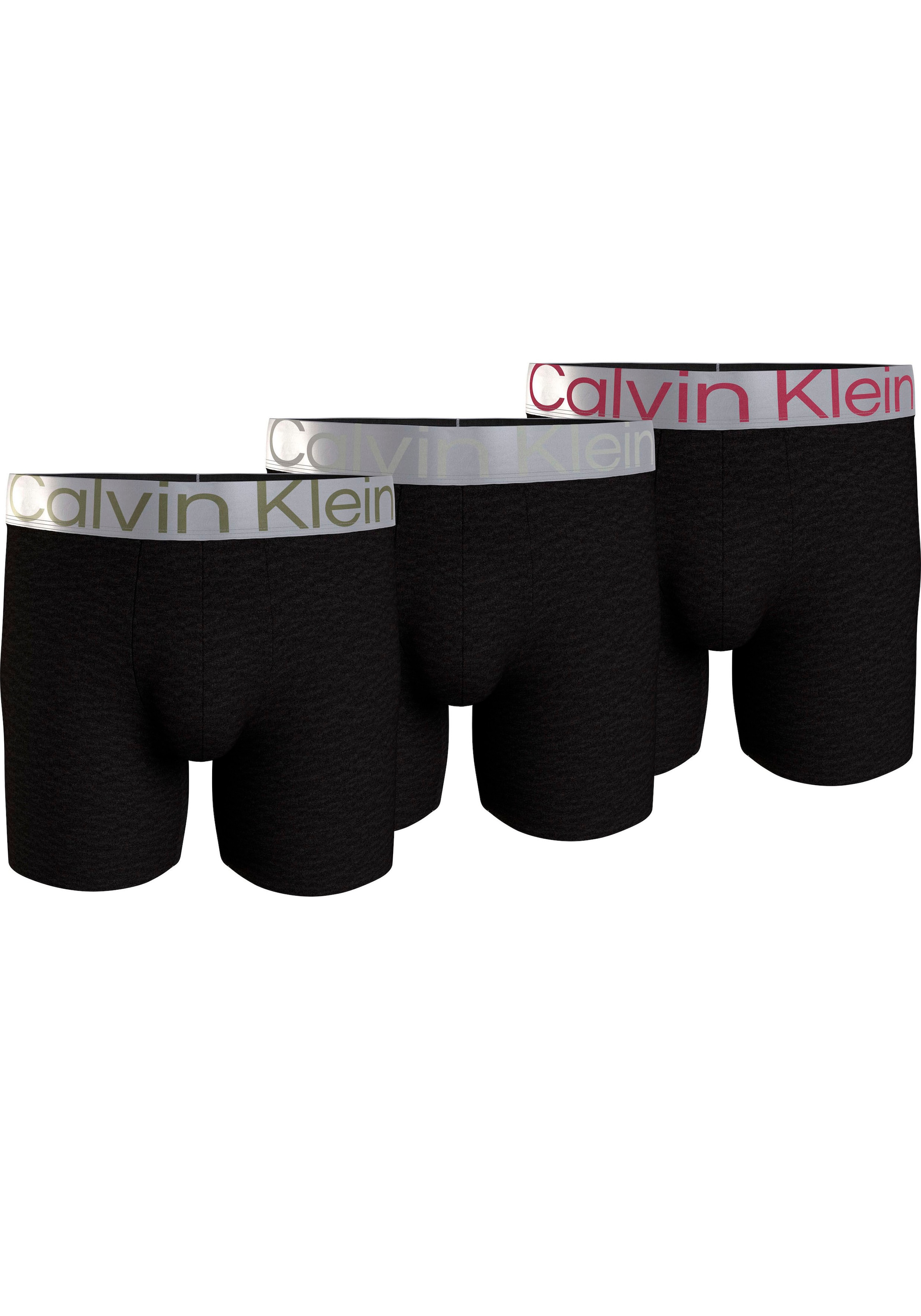 Calvin Klein Underwear Boxer "BOXER BRIEF 3PK", (Packung, 3 St., 3er-Pack), mit längerem Bein & Logo-Elastikbund