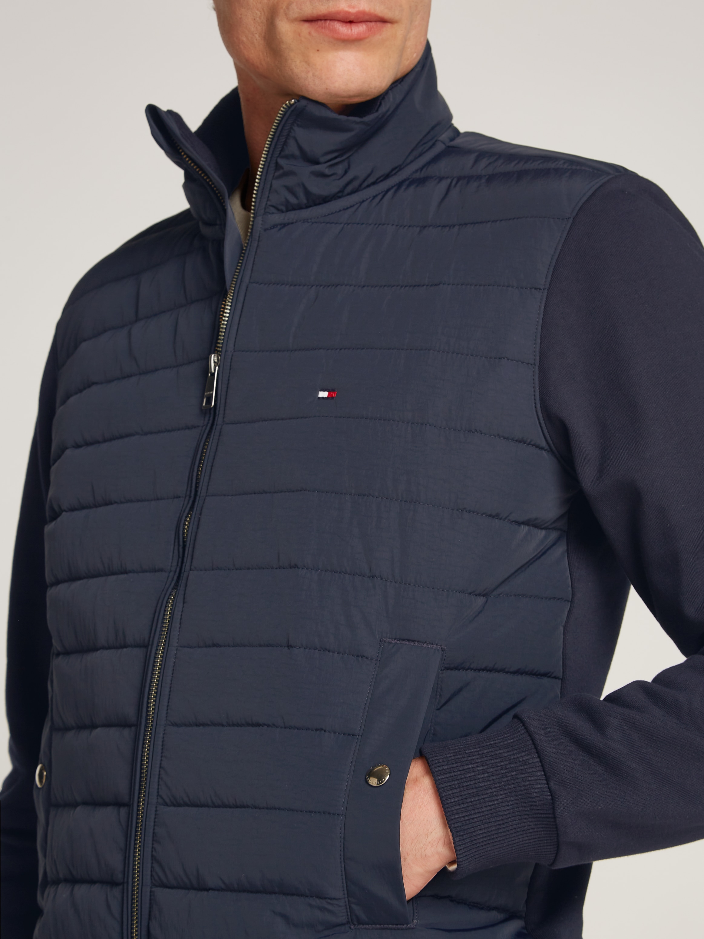 Tommy Hilfiger Sweatjacke »MIX MEDIA STAND CLLR«, mit Steppung