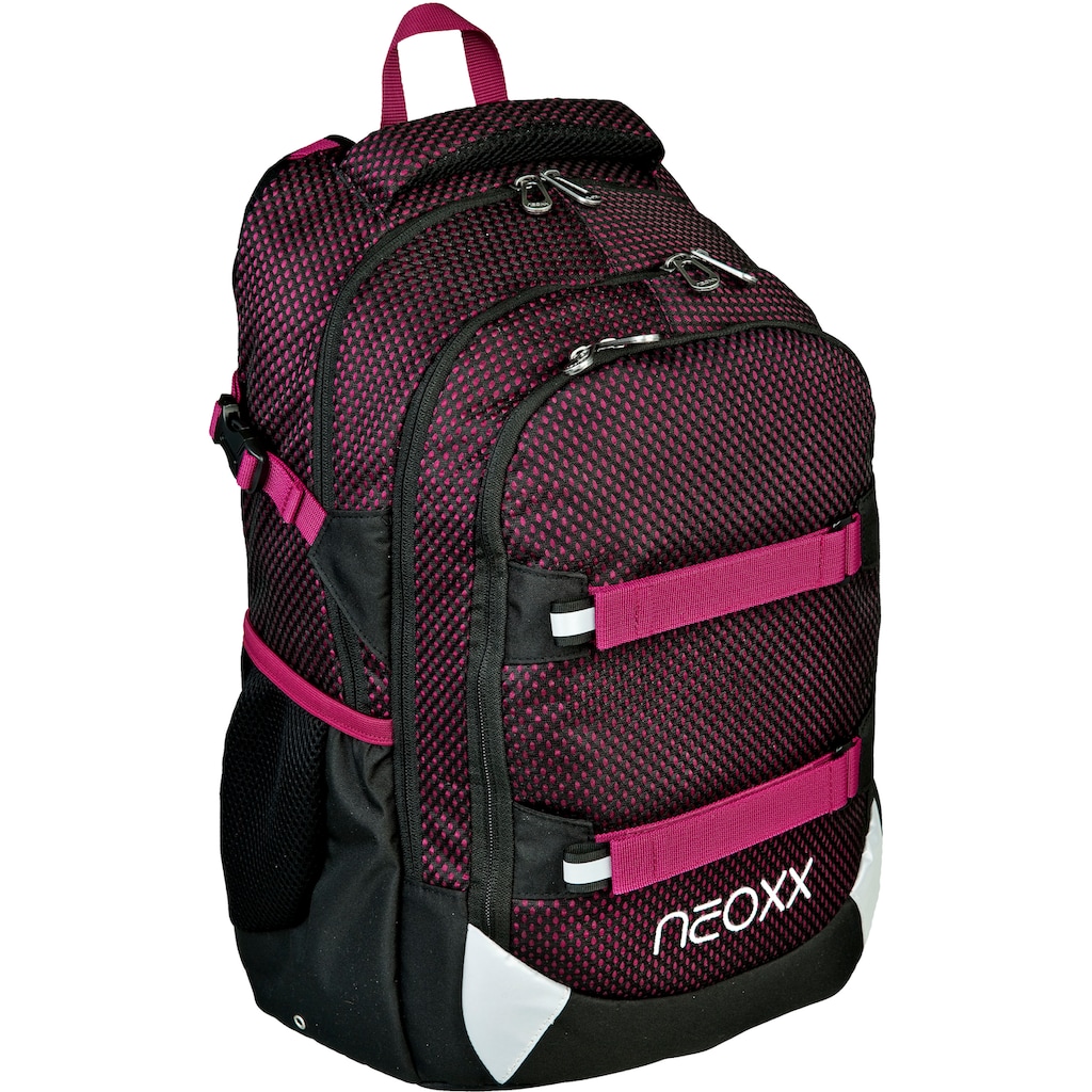 neoxx Schulrucksack »Active, Crazy in Mesh«, reflektierende Details, aus recycelten PET-Flaschen