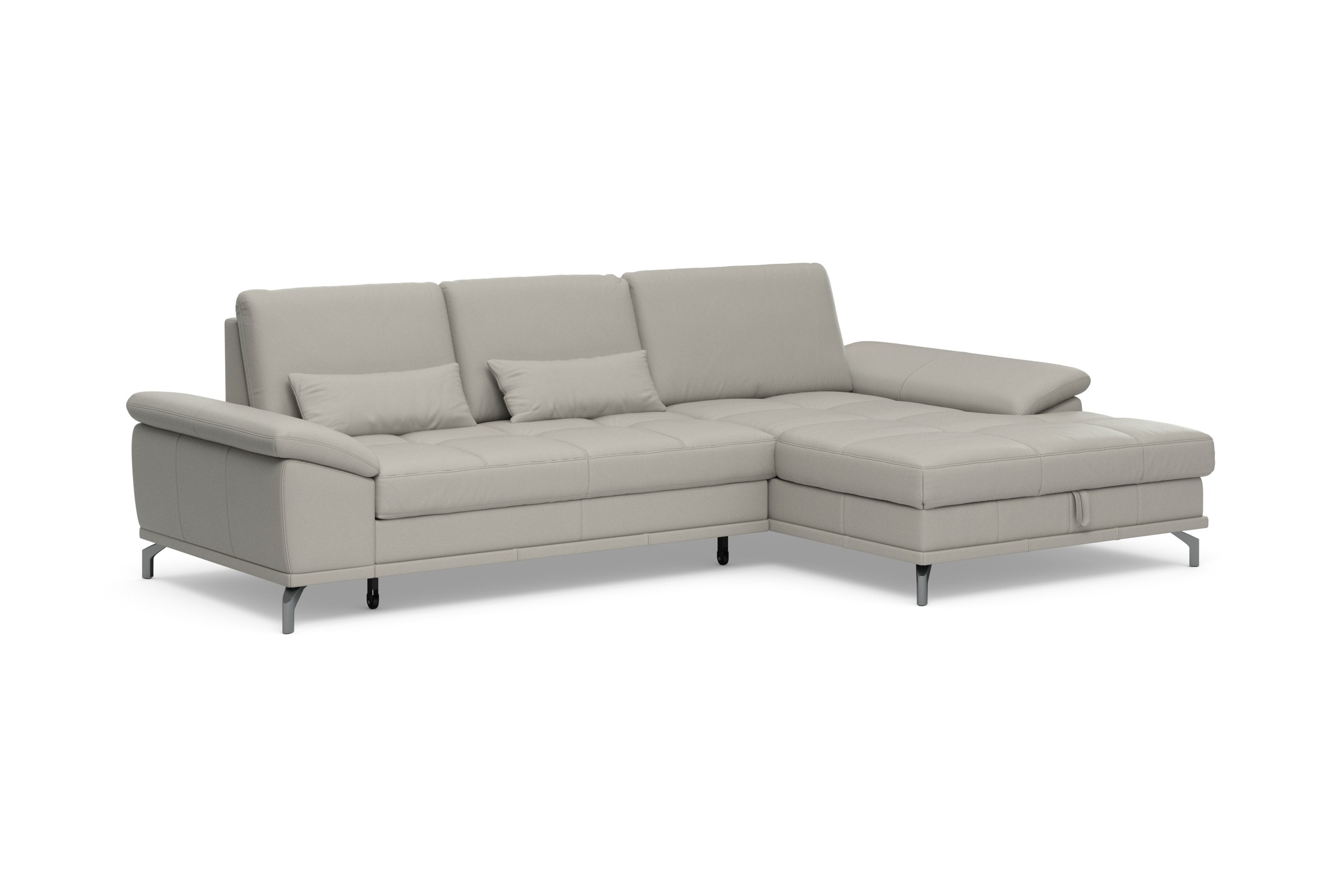 Places of Style Ecksofa Costello, mit Sitztiefenverstellung und Armlehnfunktion, incl. 3 Nierenkissen