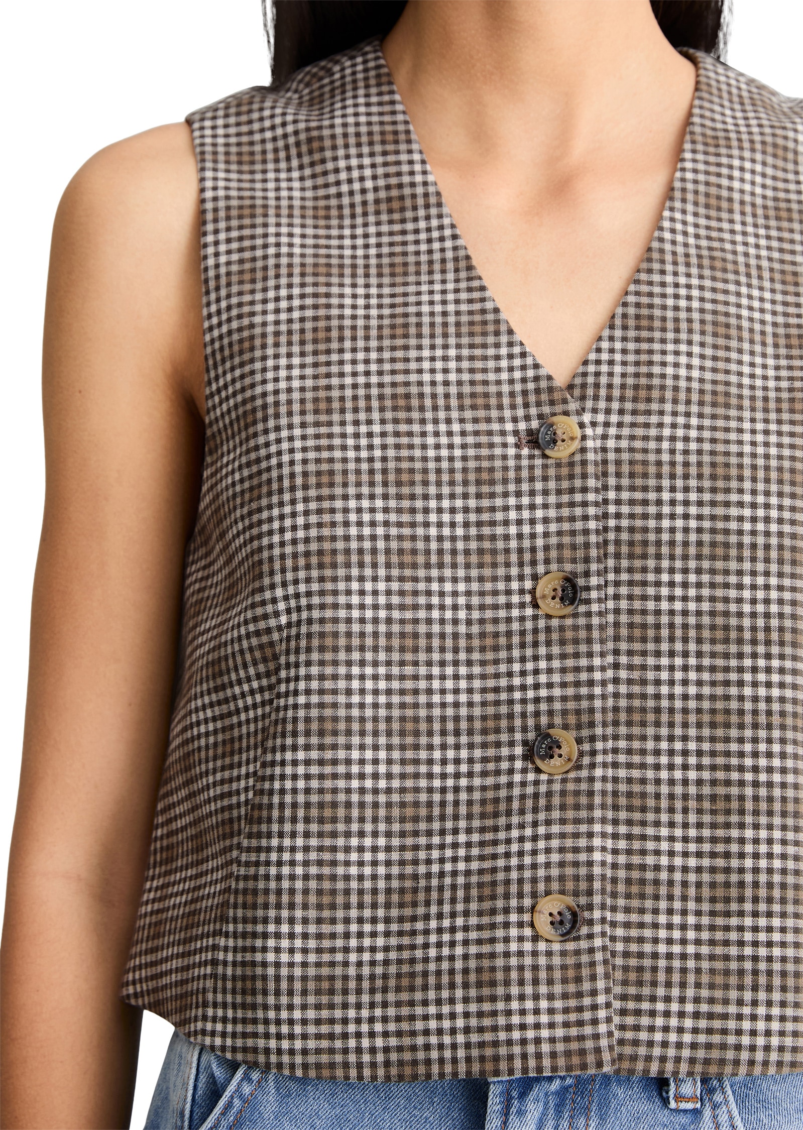 Marc O'Polo DENIM Steppweste »aus Organic Cotton-Leinen-Mix«