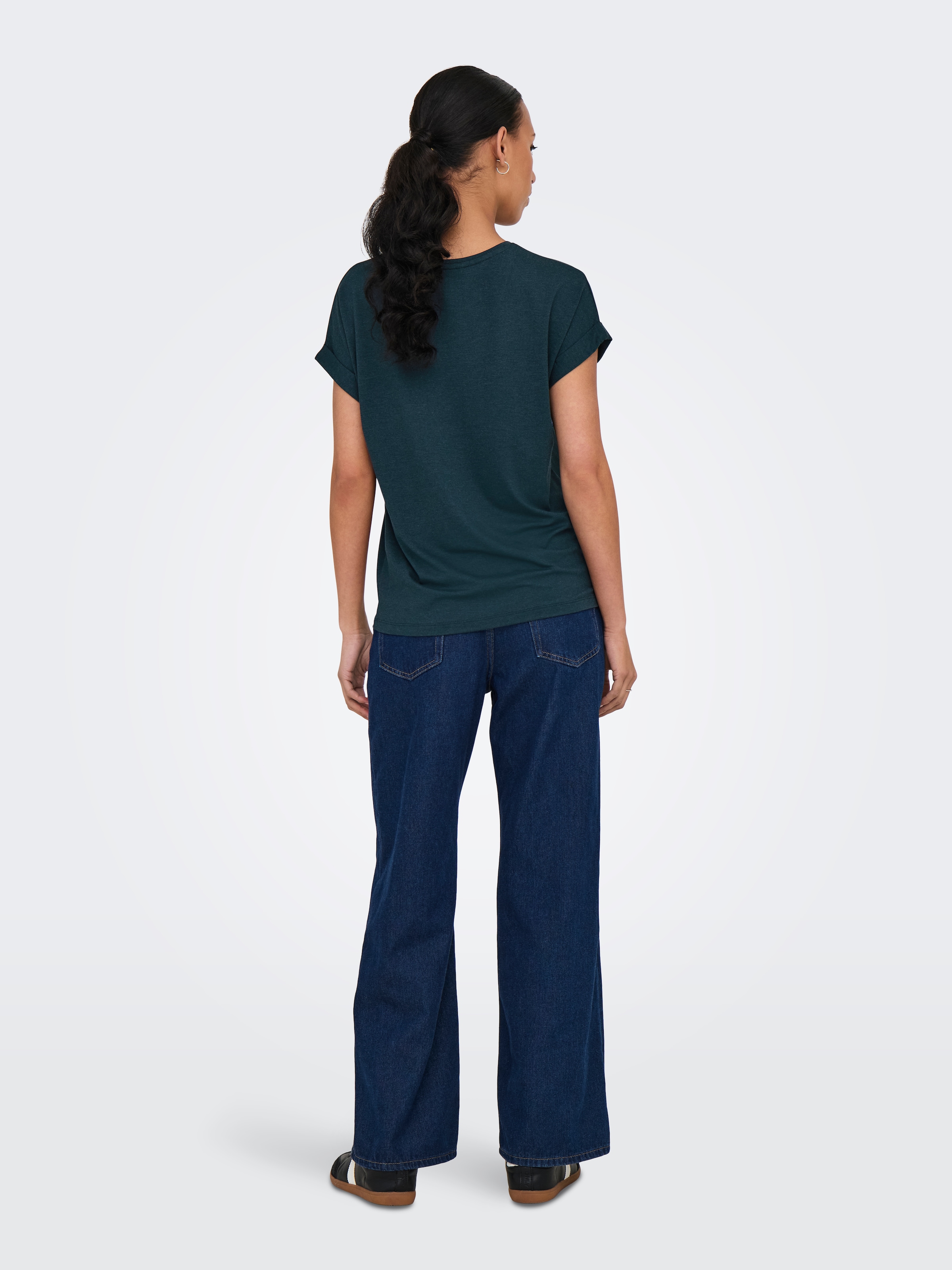 ONLY T-Shirt »ONLMOSTER – Kurzarmshirt mit Aufschlag und klassischem Look«, unifarben, casual, regular fit, Viskosemischung, Rundhals