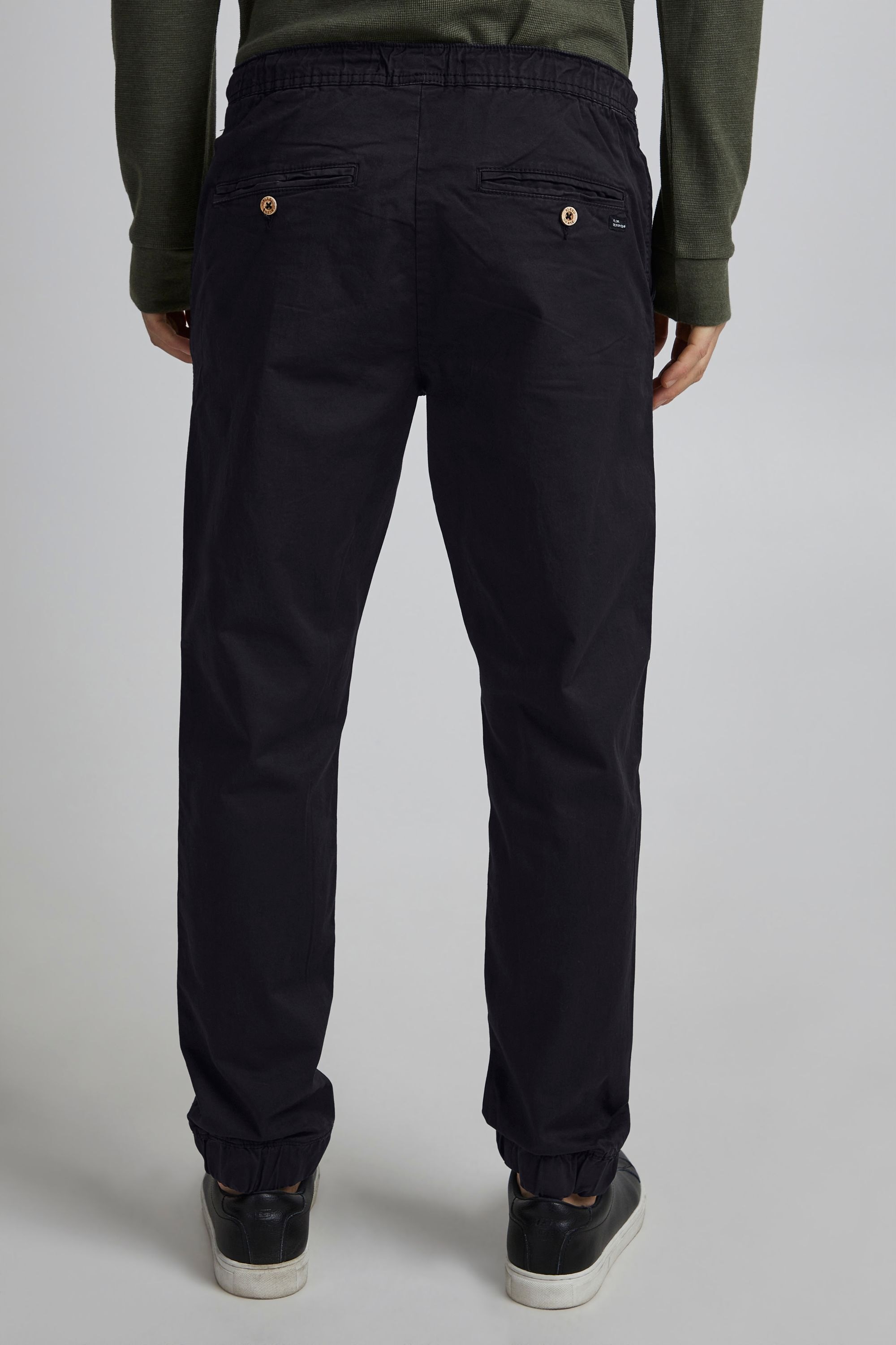 Chinohose BLEND "BHNimbu", Herren, Gr. S, US-Größen, schwarz, Web, 97% Baumwolle, 3% Elasthan, unifarben, regular fit knöchellang, Hosen Chinohose, Lässige Chinohose mit Tunnelzug 6