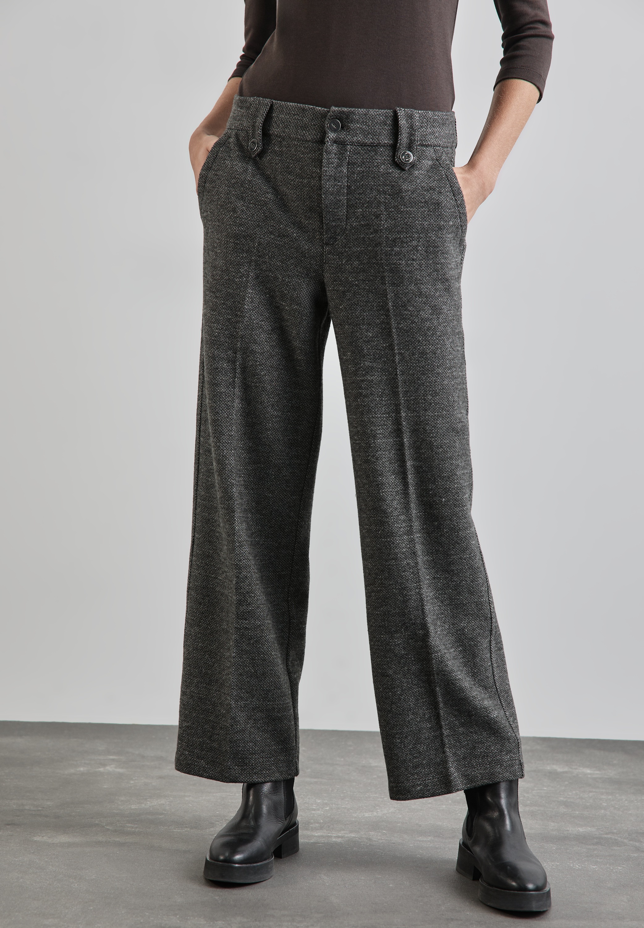 STREET ONE Stoffhose, Sommerhose Fishbone-Hose im Casual Fit günstig online kaufen