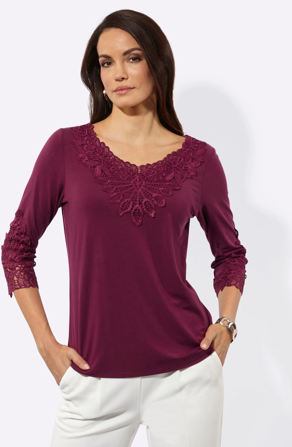creation L Spitzenshirt »Lyocell-Shirt« 1