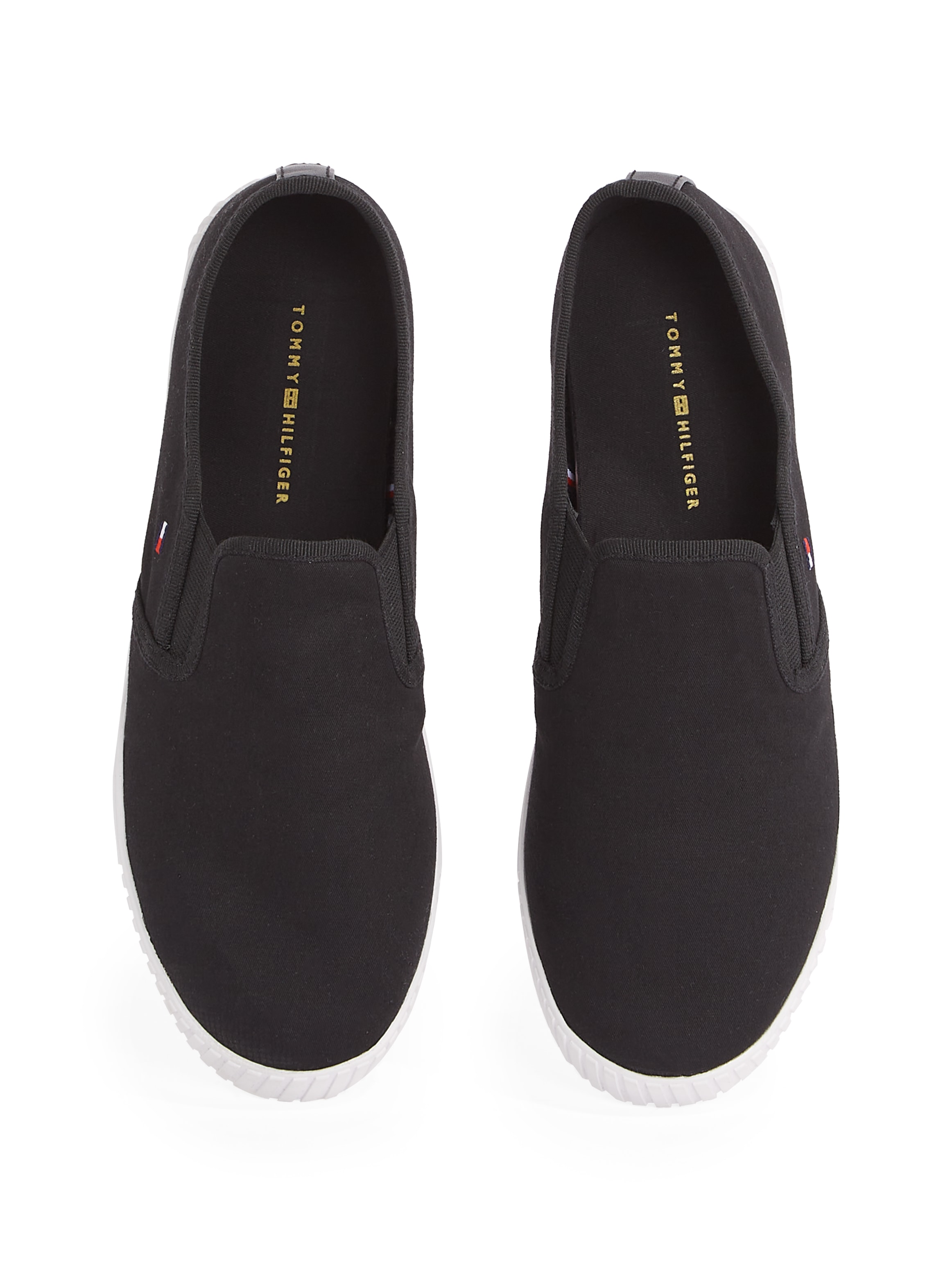 Tommy Hilfiger Slip-On Sneaker »CANVAS SLIP-ON SNEAKER«, Freizeitschuh, Schlüpfschuh, Slipper, Halbschuh, Flaggen-Stickerei