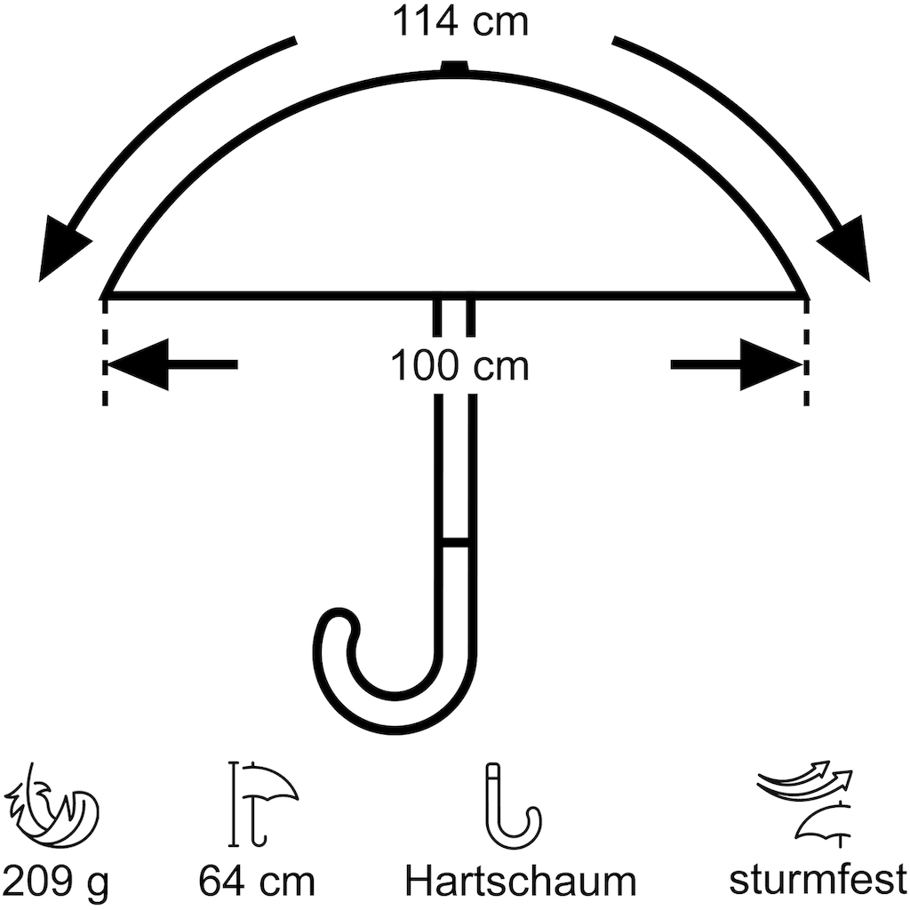 EuroSCHIRM® Stockregenschirm »Swing liteflex, silber«