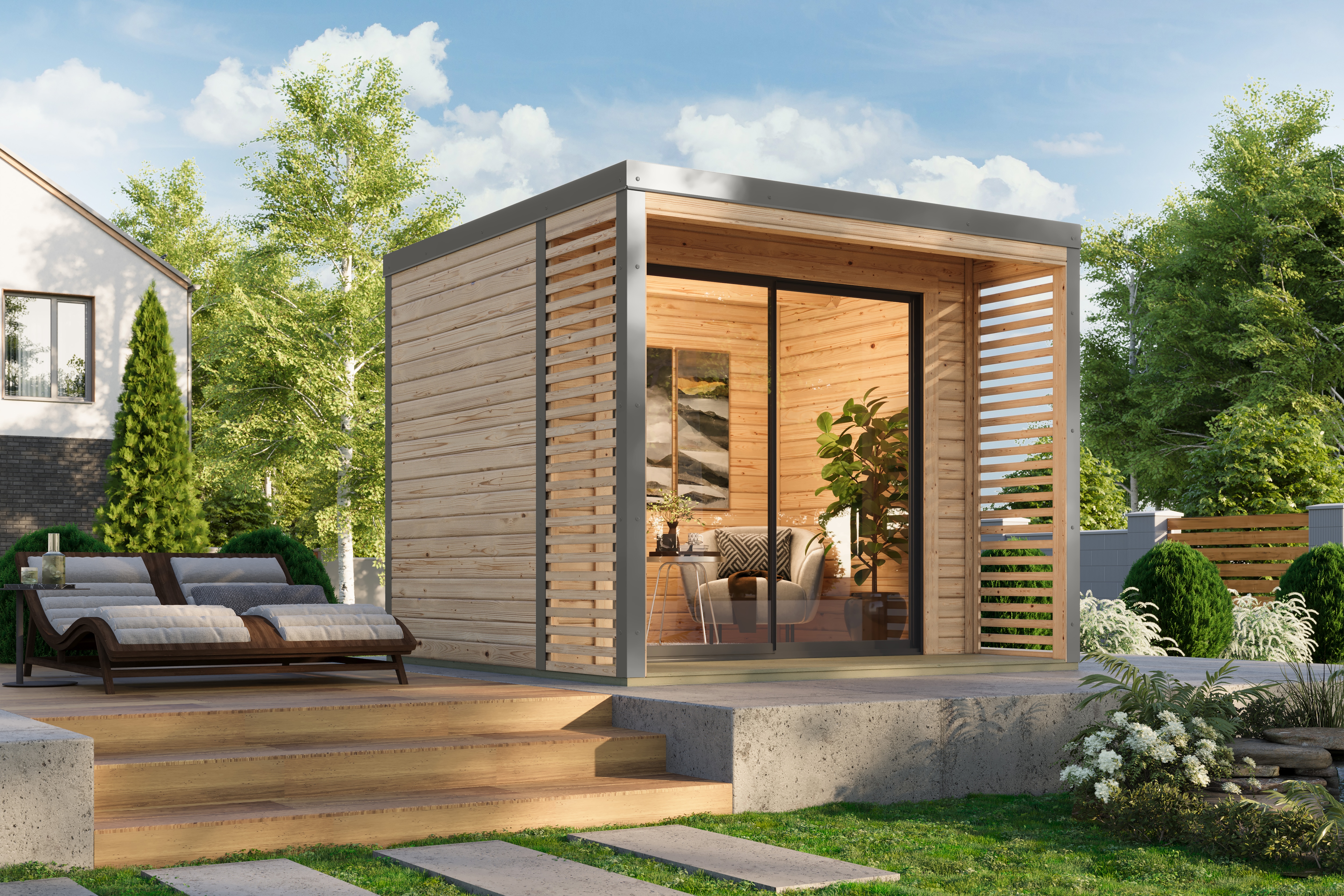 Karibu Gartenhaus "Saturino" inkl. Massivholzfußboden