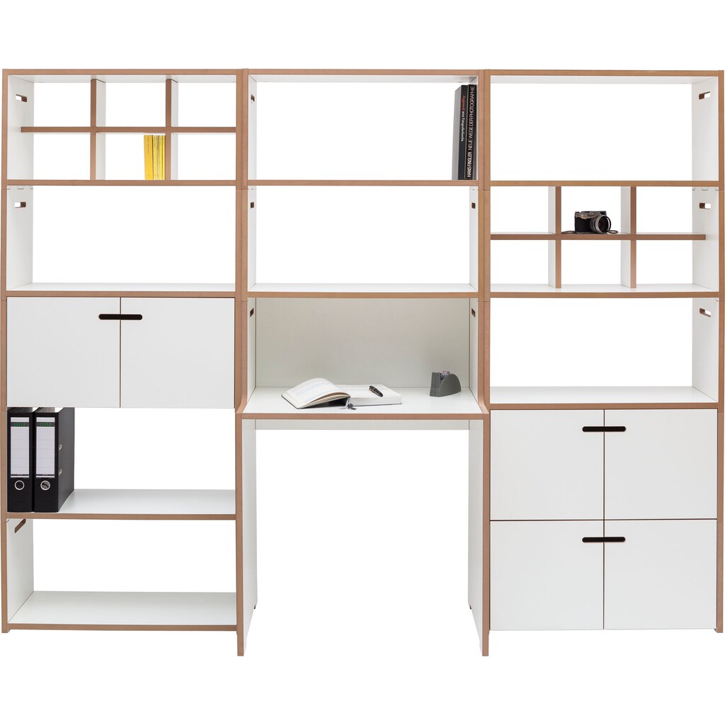 Tojo Büro-Set »schreib & hochstapler Wand-Set«, (Set, 19 St.), in zwei Farben, mit integriertem Arbeitsplatz, Breite/Höhe228/180,5 cm