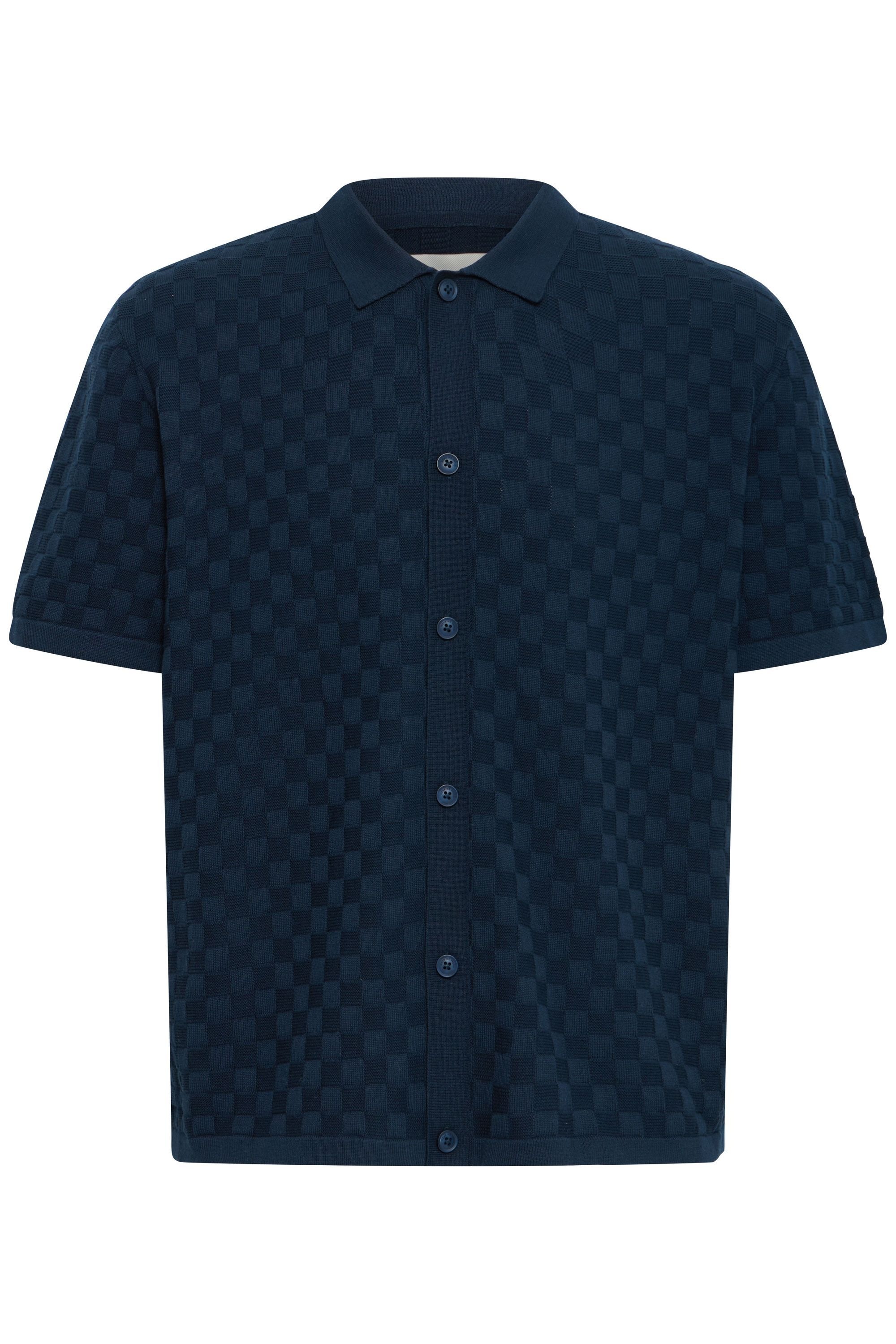 Blend Kurzarmhemd "BHDeven" Kariertes Feinstrick-Polohemd mit Karomuster günstig online kaufen