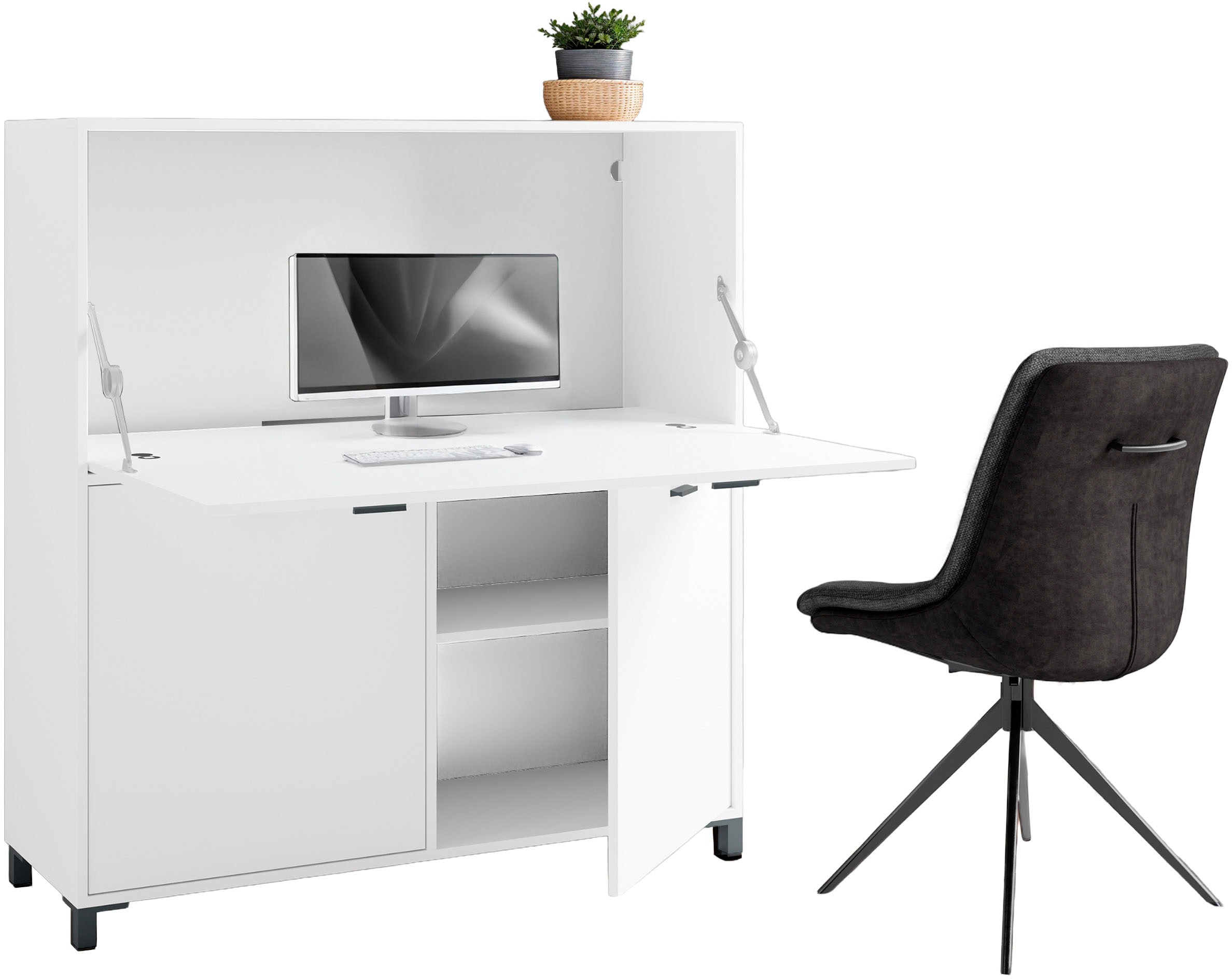 OTTO home Sekretär "Melton" platzsparende Arbeitslösung mit viel Stauraum, Breite 120 cm
