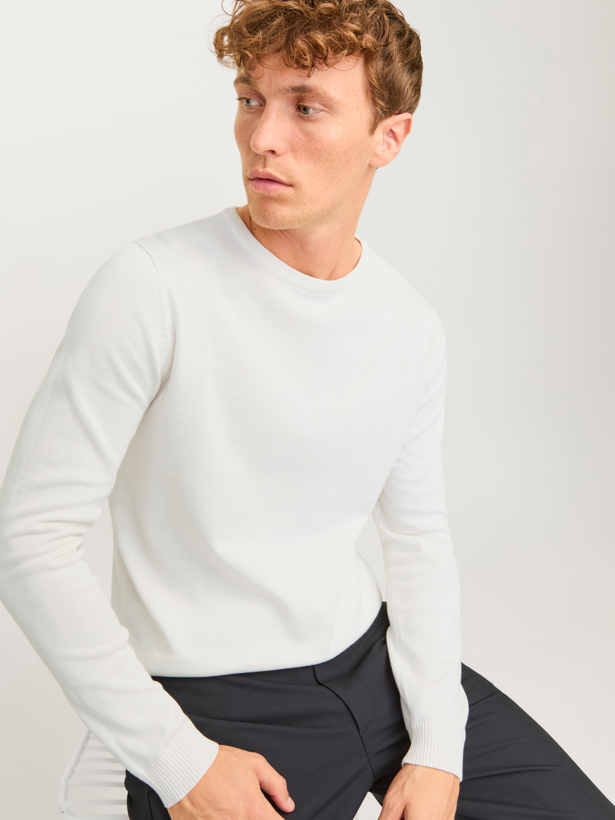 Jack & Jones Rundhalspullover »JJEBASIC KNIT CREW NECK NOOS«, mit Rundhalsausschnitt
