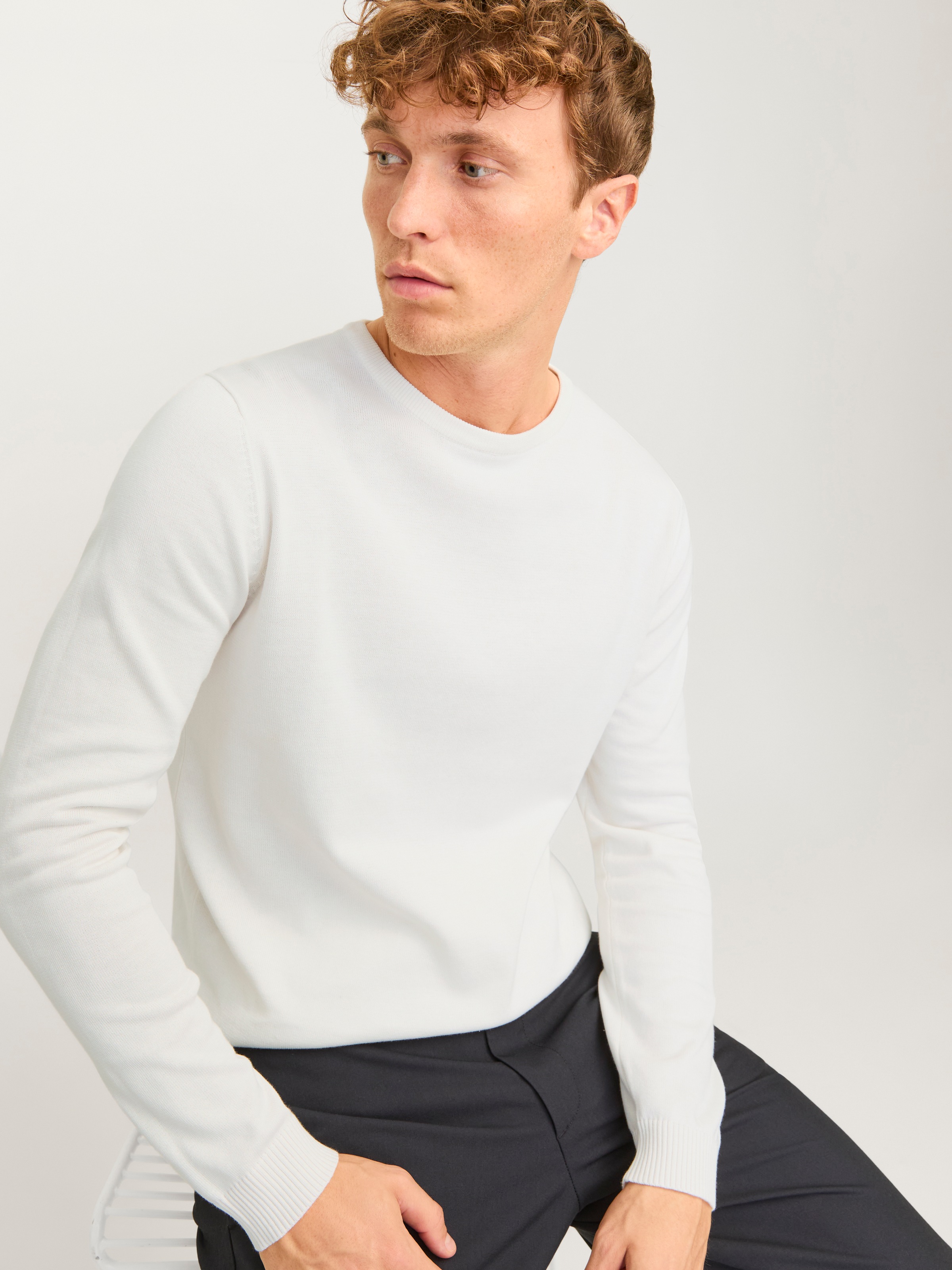Jack & Jones Rundhalspullover "JJEBASIC KNIT CREW NECK NOOS", mit Rundhalsa günstig online kaufen