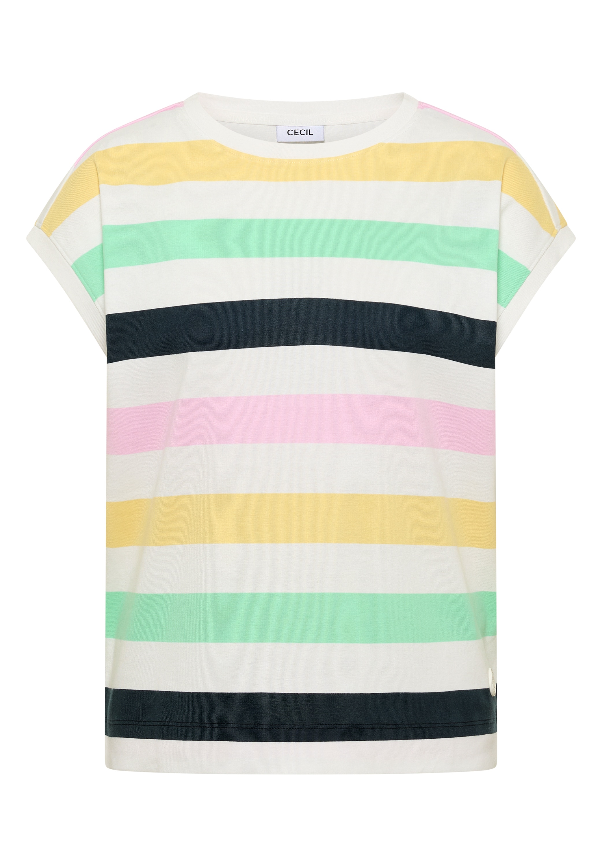 Cecil Kurzarmshirt Sommershirt mit Mulitcolor-Streifen