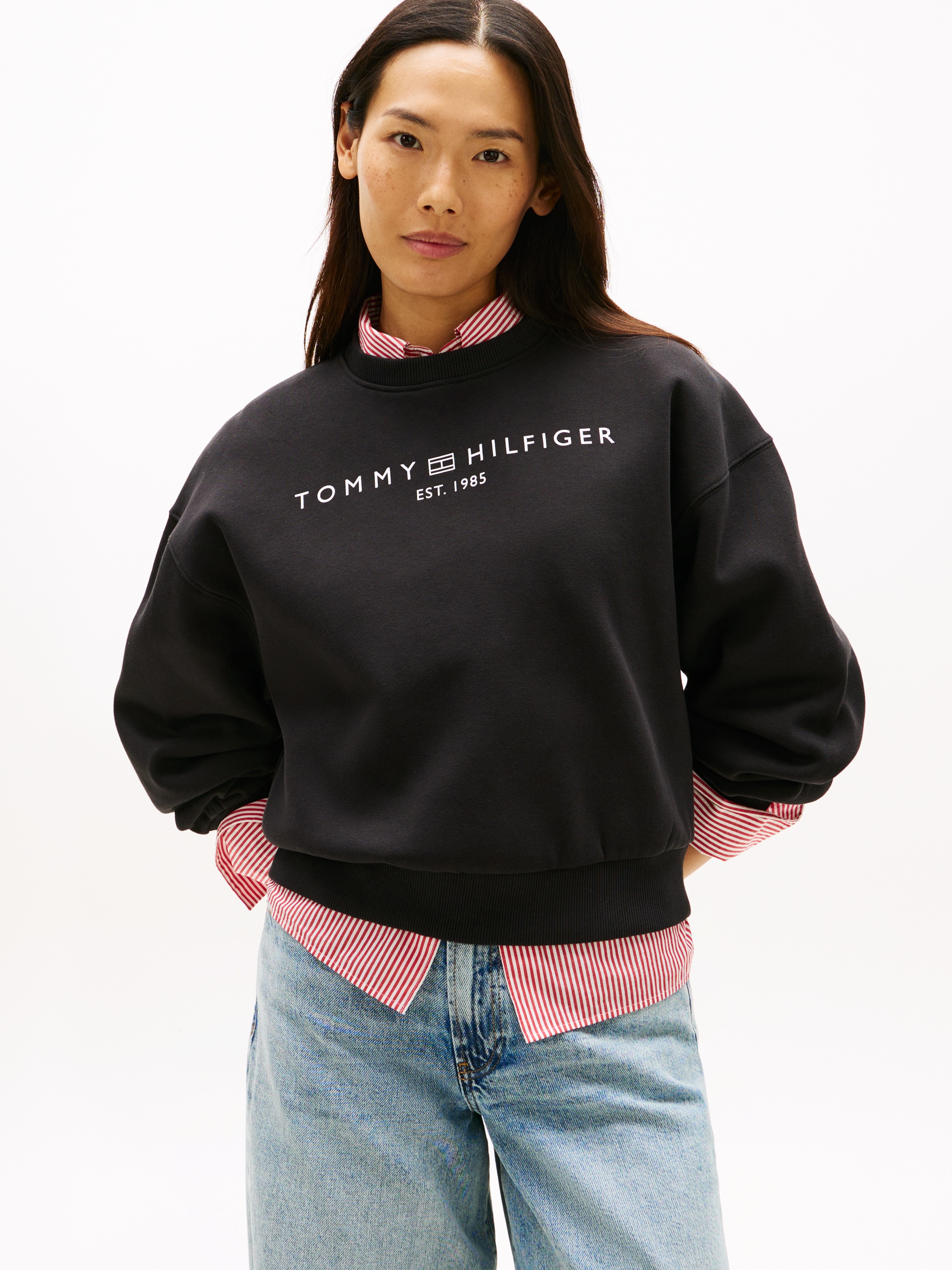 Tommy Hilfiger Sweatshirt "CORP LOGO MDRN SWTSRT", Baumwollmischung günstig online kaufen