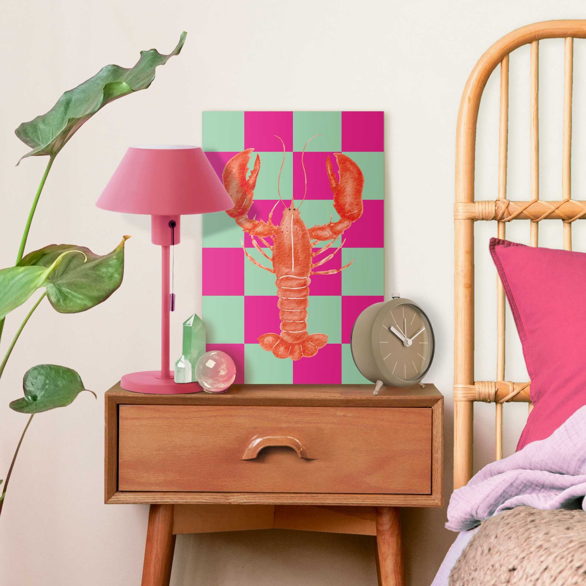 Reinders Leinwandbild "Lobster Checkers", Küche - Orange - Leinwand - Tiere günstig online kaufen