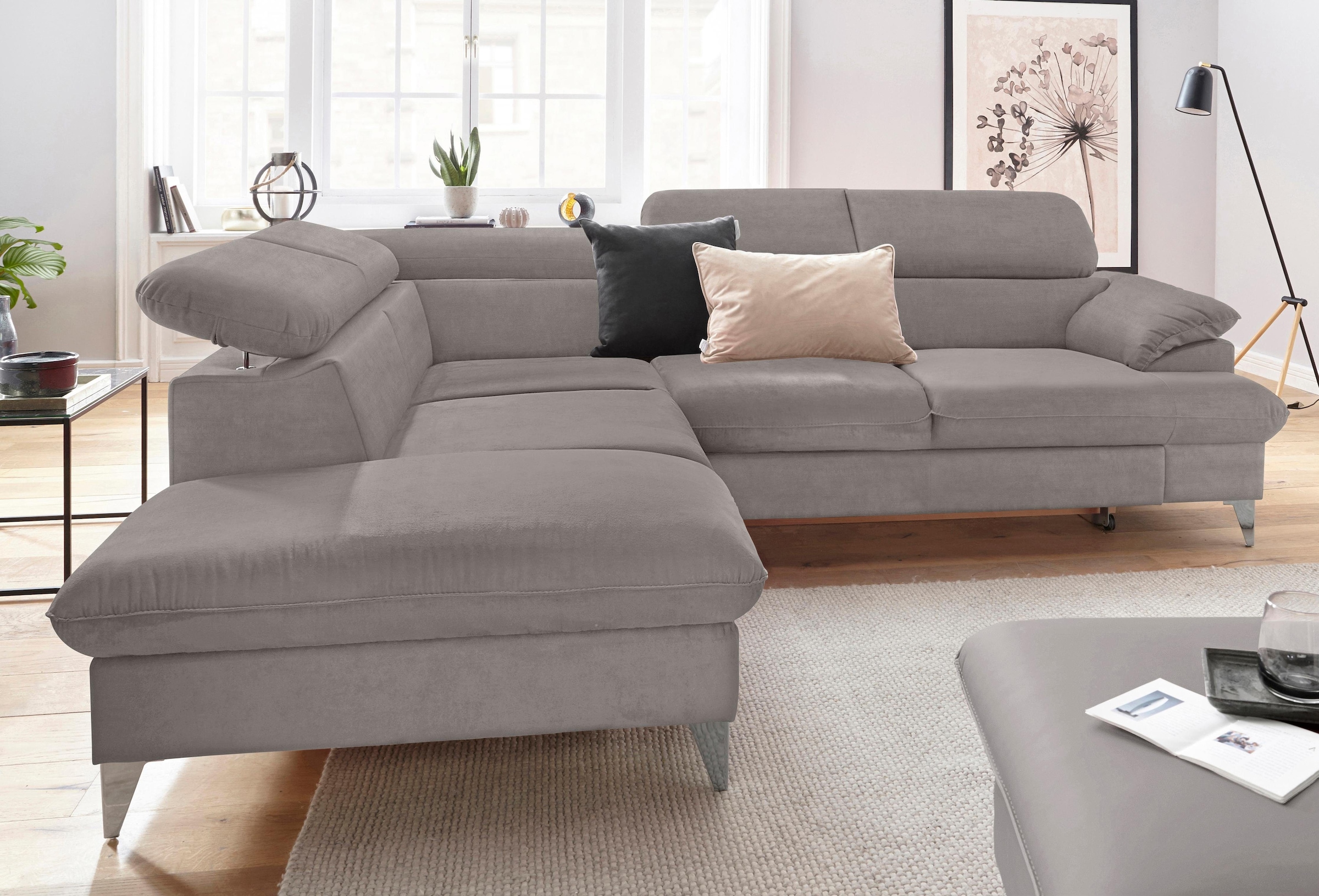 COTTA Polstergarnitur "Caluso L-Form", Set bestehend aus: Ecksofa mit Kopft günstig online kaufen