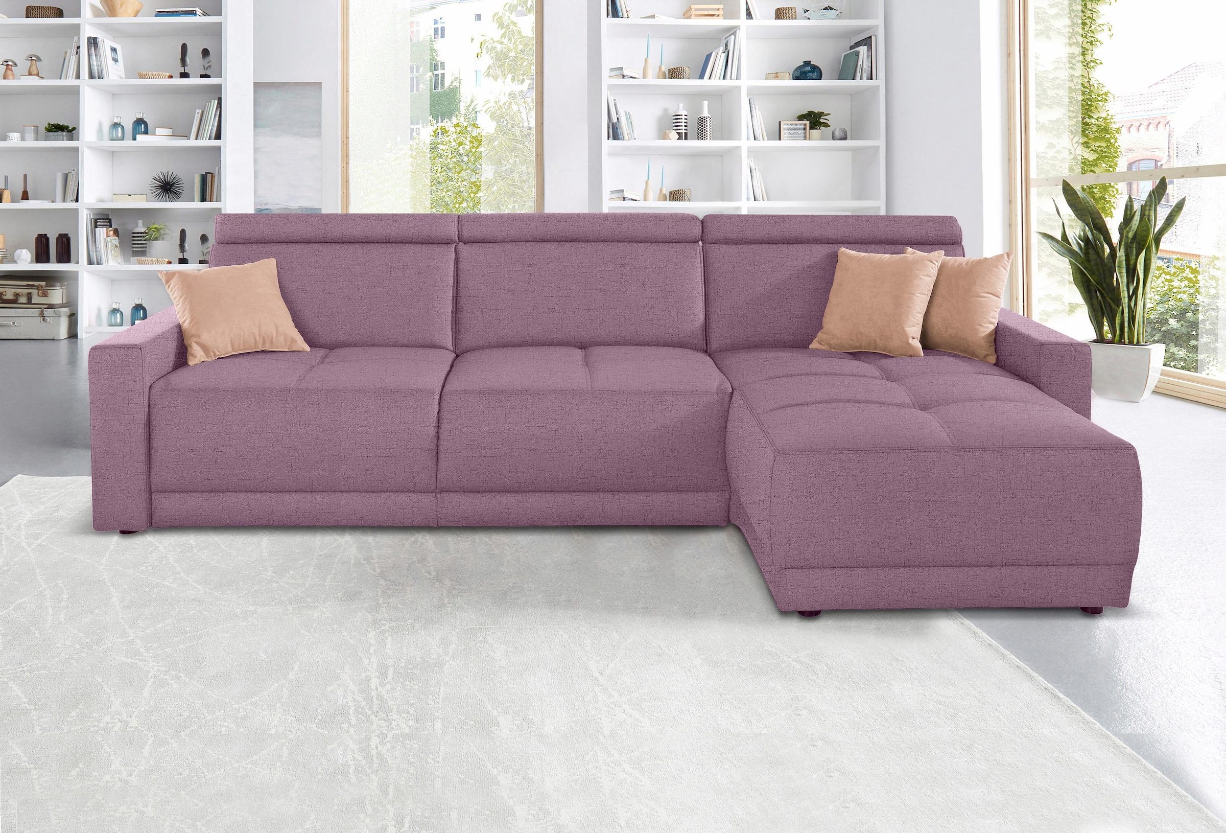 DOMO collection Ecksofa "Ava mit moderner Sitzheftung & toller Doppelnaht, günstig online kaufen