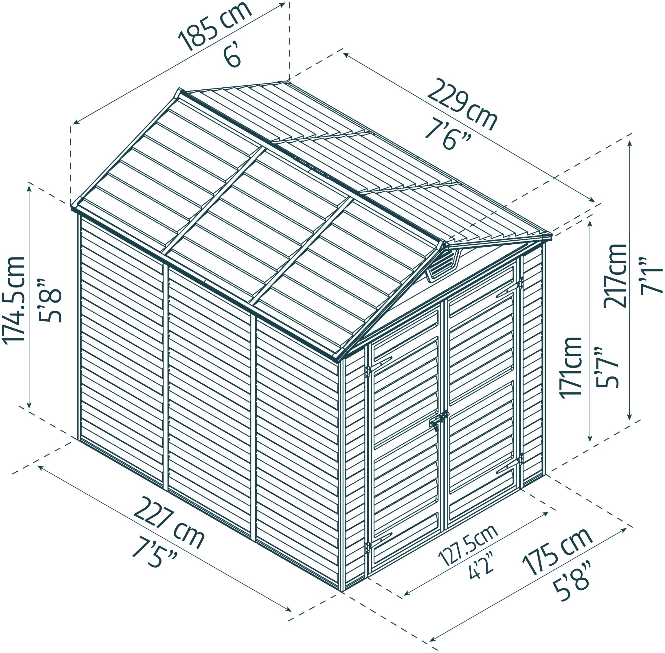 Palram - Canopia Gerätehaus »Skylight«, mit lebenslang widerstandsfähigen Wandpaneelen