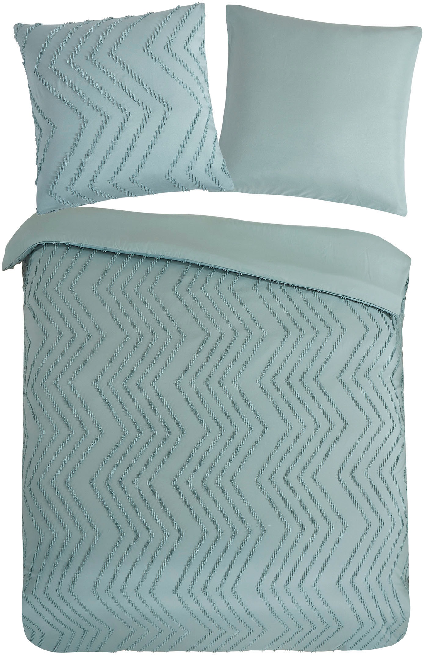 PURE luxury collection Bettwäsche "Zigzag" 2 Stk. tlg. Mikrofaser, 135x200, günstig online kaufen