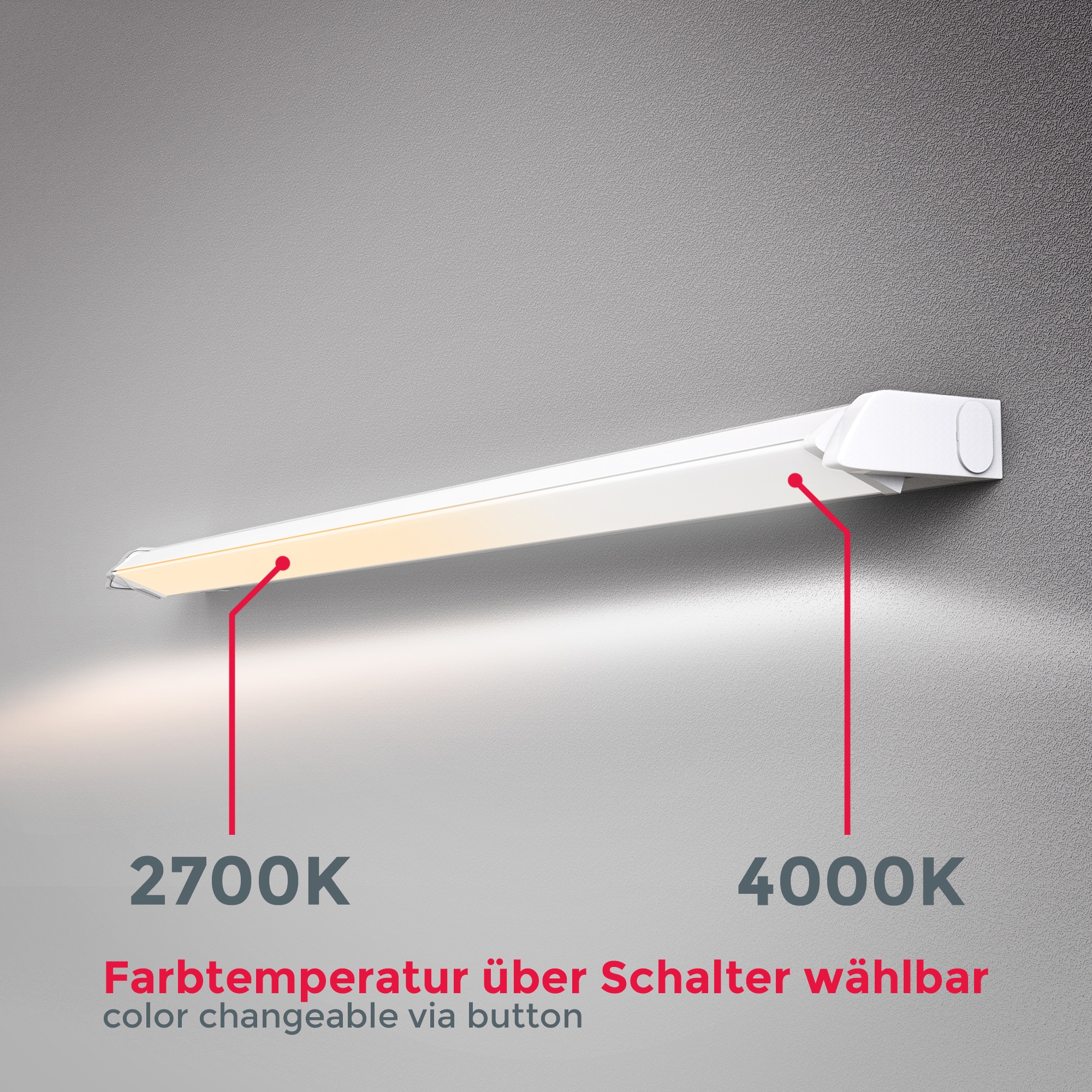 BAUR schwenkbar, flammig-flammig, | Unterschrankleuchte, wählbar, 150° Lichtleiste, B.K.Licht 1 Farbtemperatur weiß