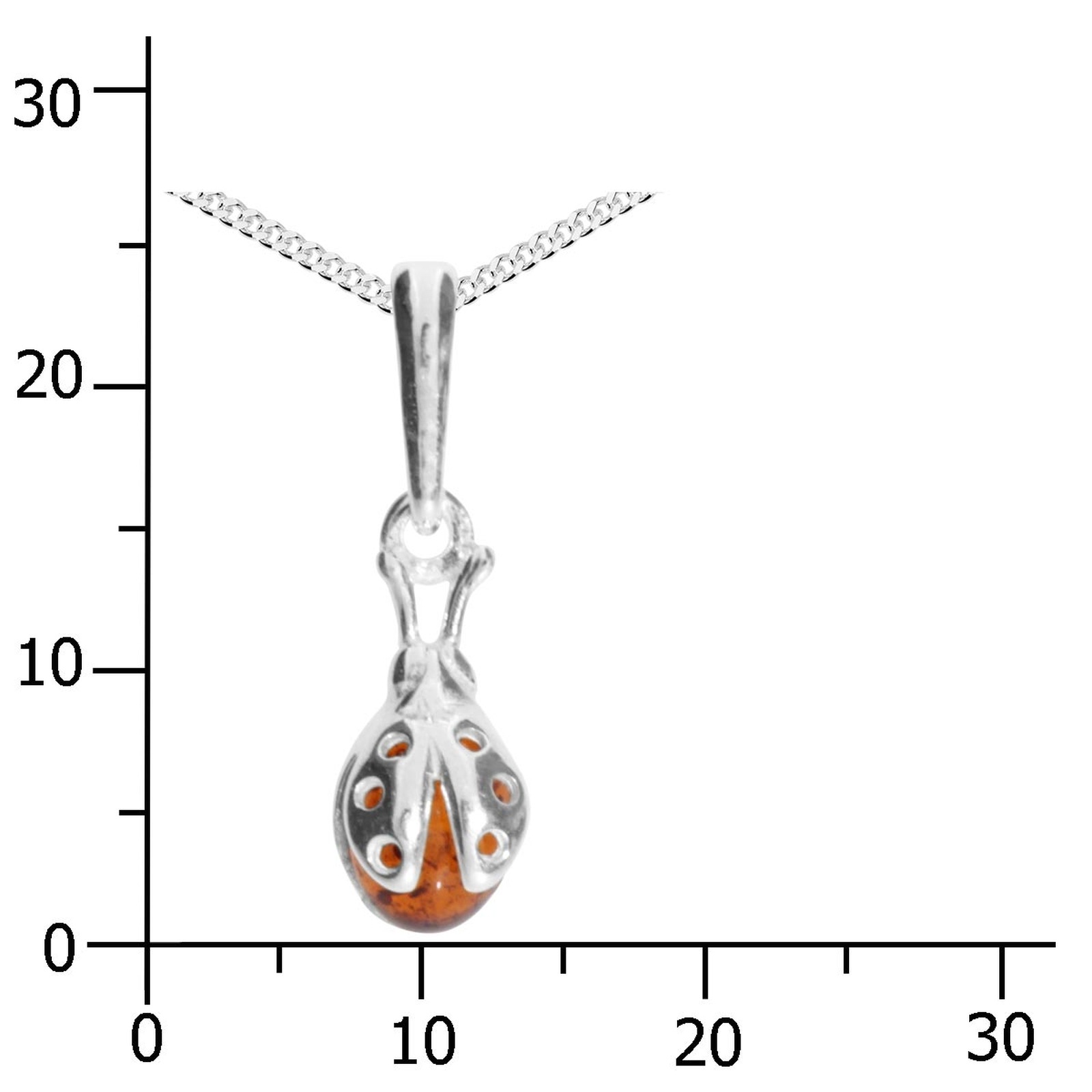 Kette mit Anhänger OSTSEE-SCHMUCK "Ostsee-Schmuck Kette mit Anhänger Marienkäfer" Gr. 40, silber, Halsketten, Damen, 40cm, Silber 925 (Sterlingsilber), L: 40 2