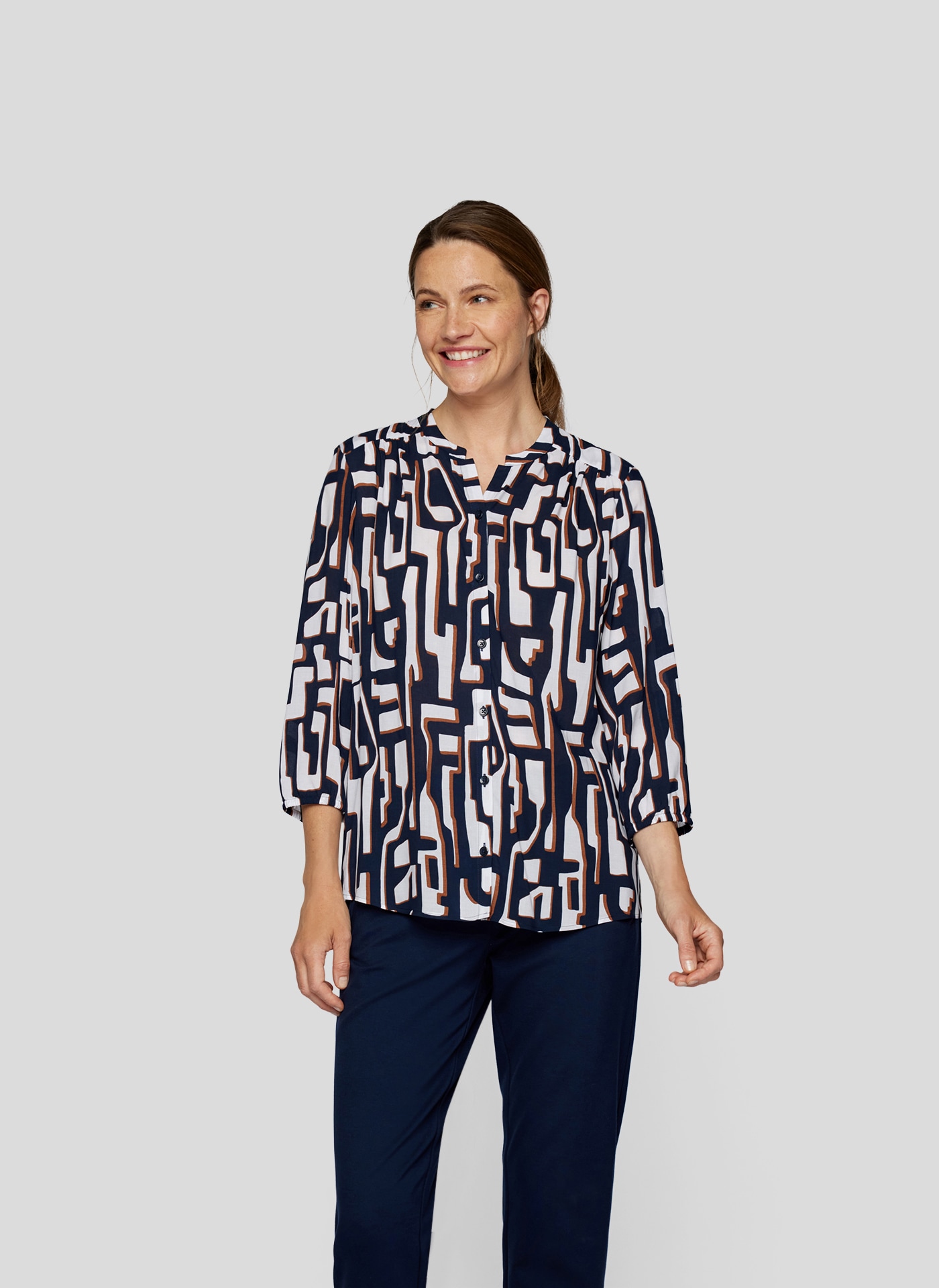 Klassische Bluse »RABE Stilvolle geometrische Bluse für moderne Eleganz«