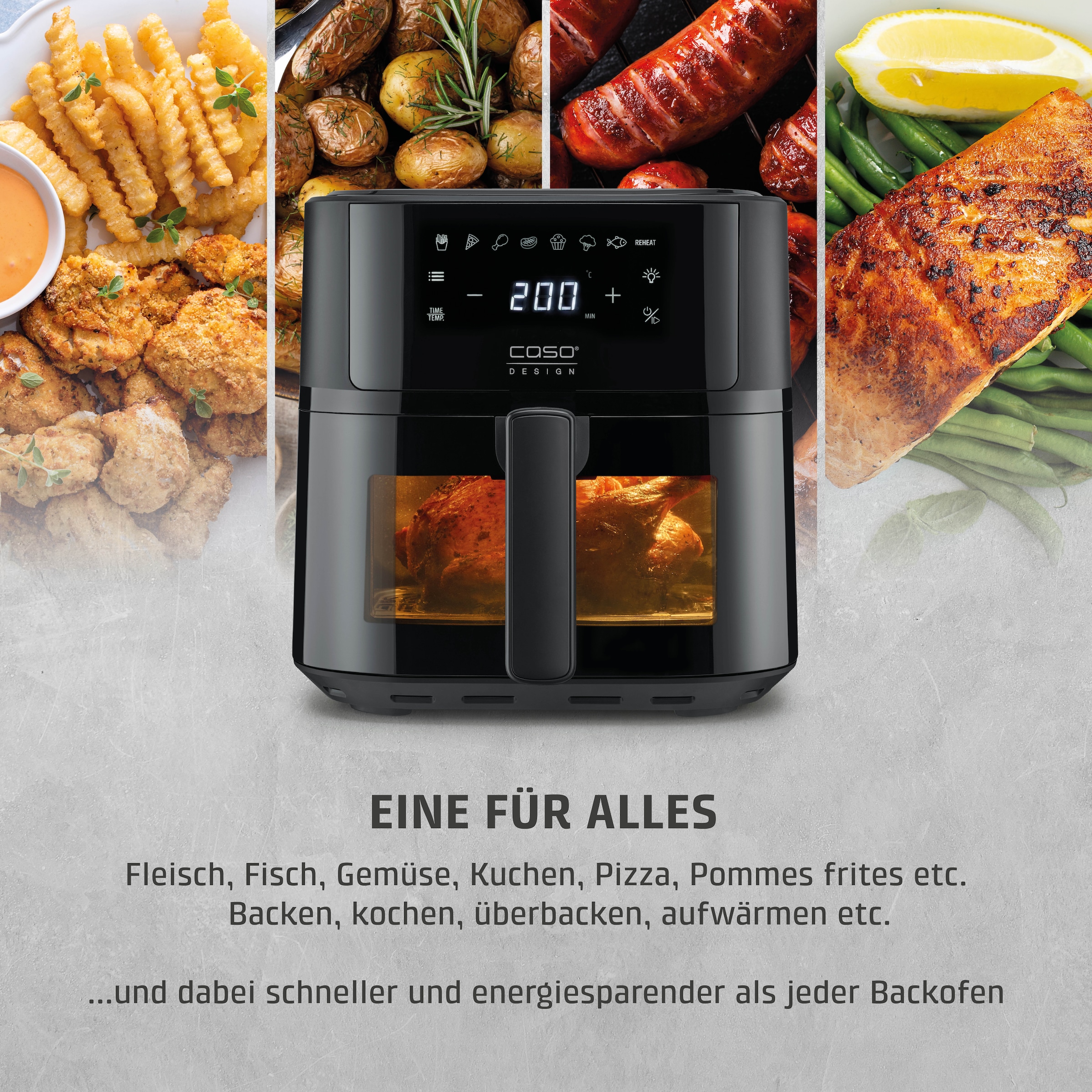 Caso Heißluftfritteuse »3185 Design AirFry 6.0«, 1700 W, Fassungsvermögen 0 l