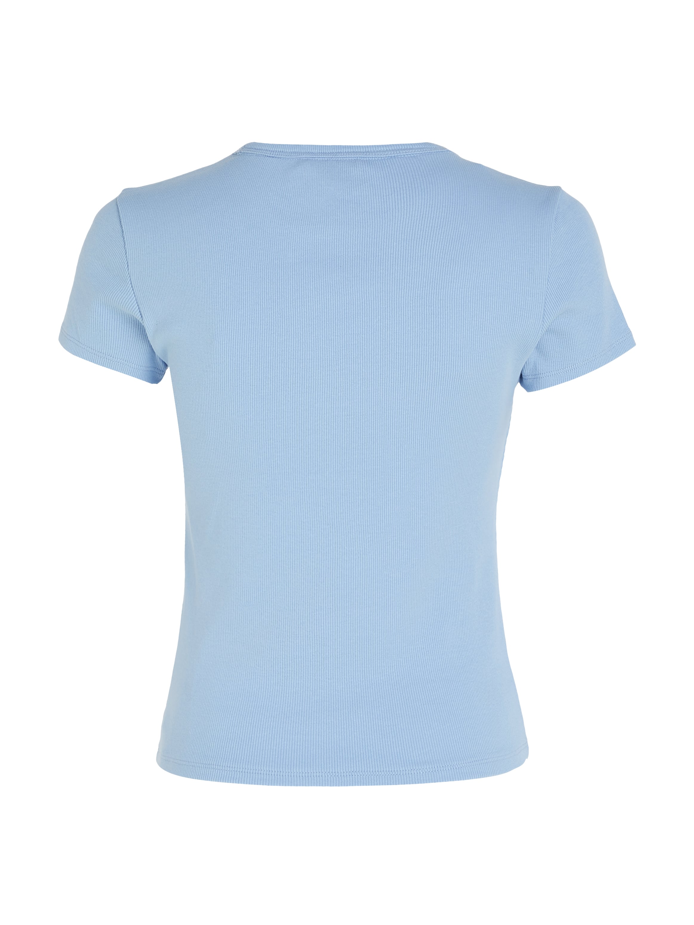 Tommy Jeans T-Shirt »Slim Essential Rib Shirt, Rippshirt Rundhalsshirt«, mit Logostickerei