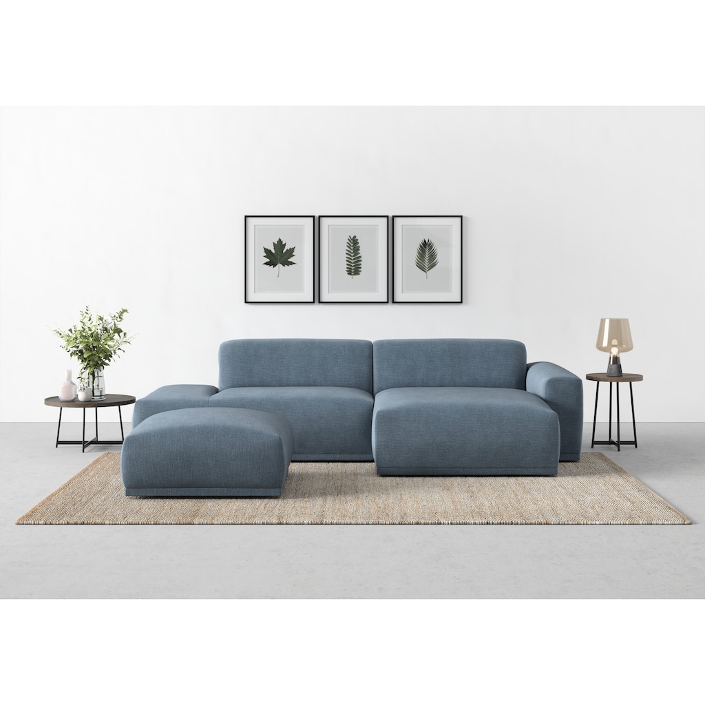 TRENDMANUFAKTUR Ecksofa Braga, aus 2 Teilen, moderner Cord-Stoff