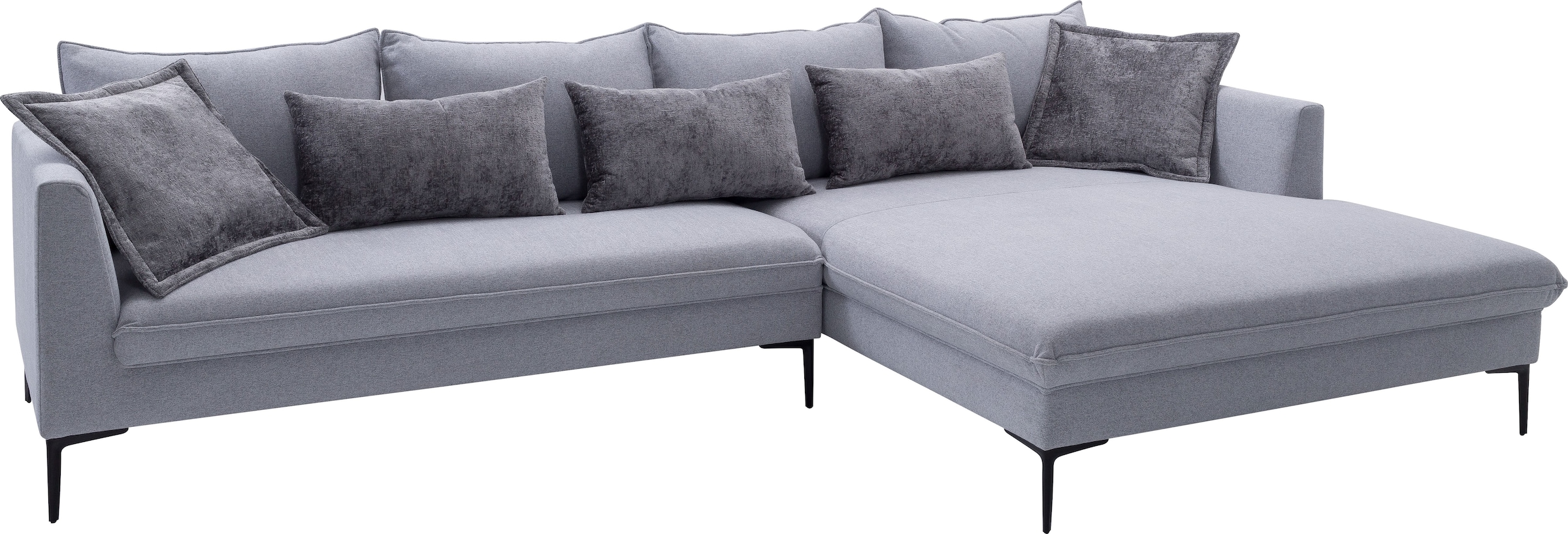 exxpo - sofa fashion Ecksofa »Piazza, elegant und edel, Designsofa mit tollem Sitzkomfort,«, (2 St.), Longchair Ecke in hochwertiger Verarbeitung, Stellmaße 321x187cm