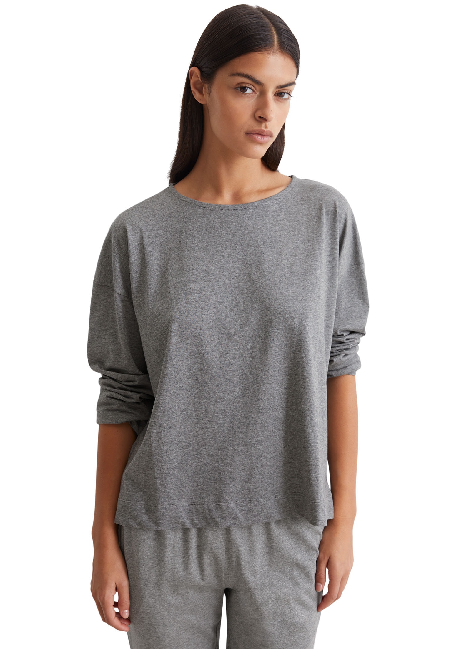 Marc OPolo Pyjamaoberteil "Mix & Match Cotton-Woven", mit Rundhalsausschnit günstig online kaufen